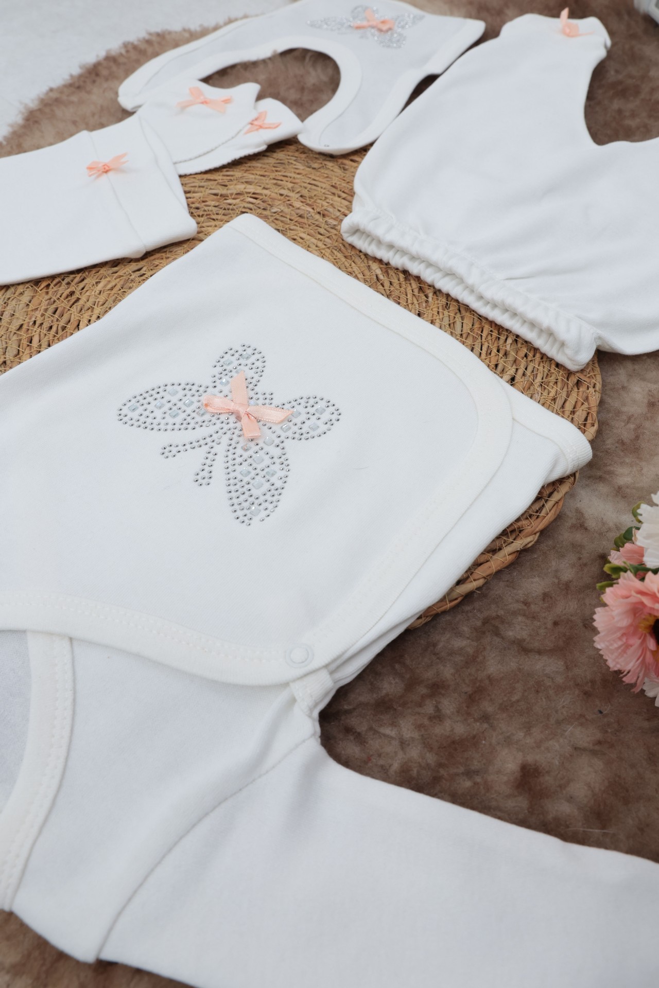 Sema Baby 5 Parça Hastane Çıkışı Zıbın Seti 0-3 Ay - Butterfly 