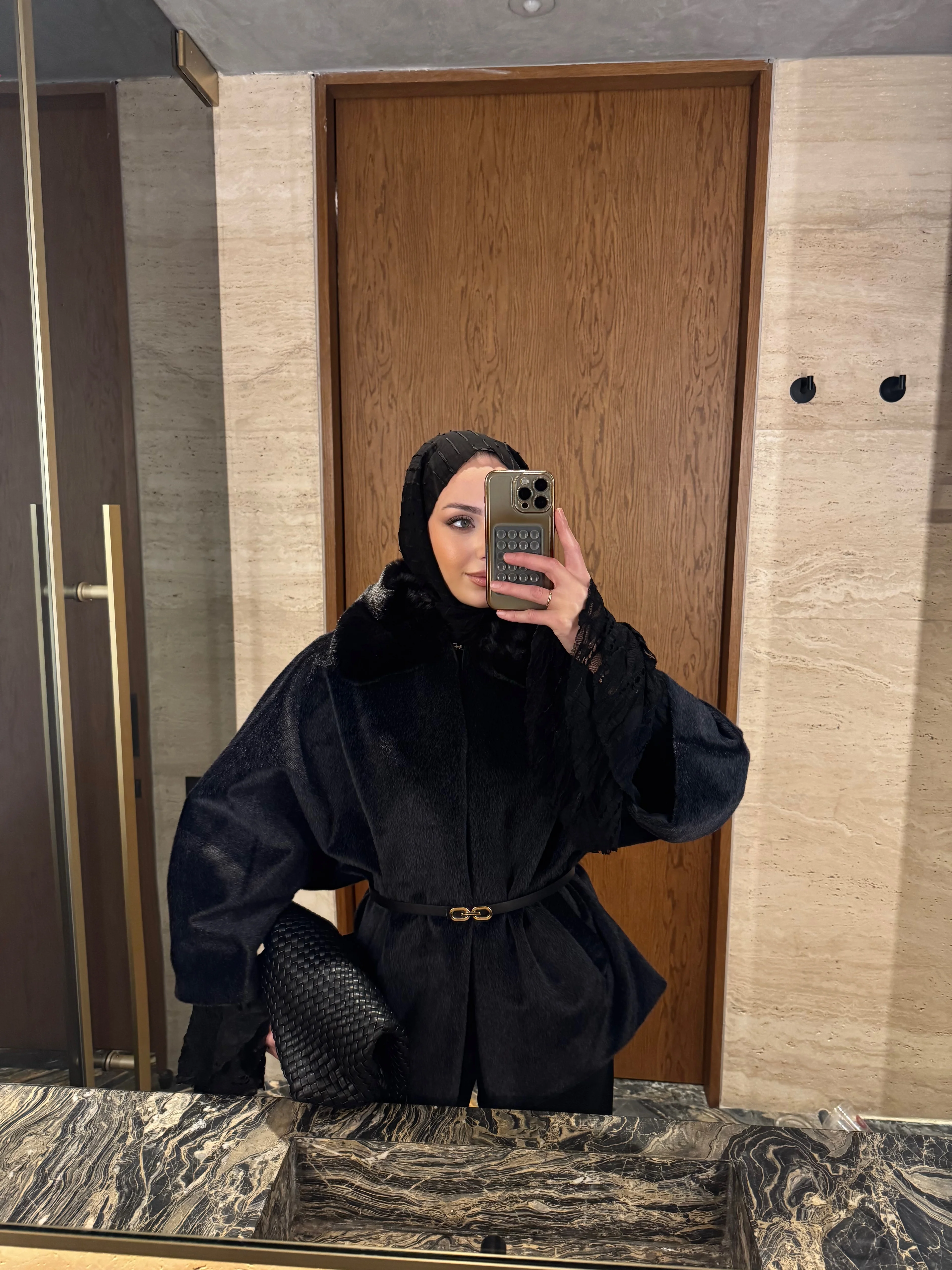 Hazel Kürklü Ceket - Siyah