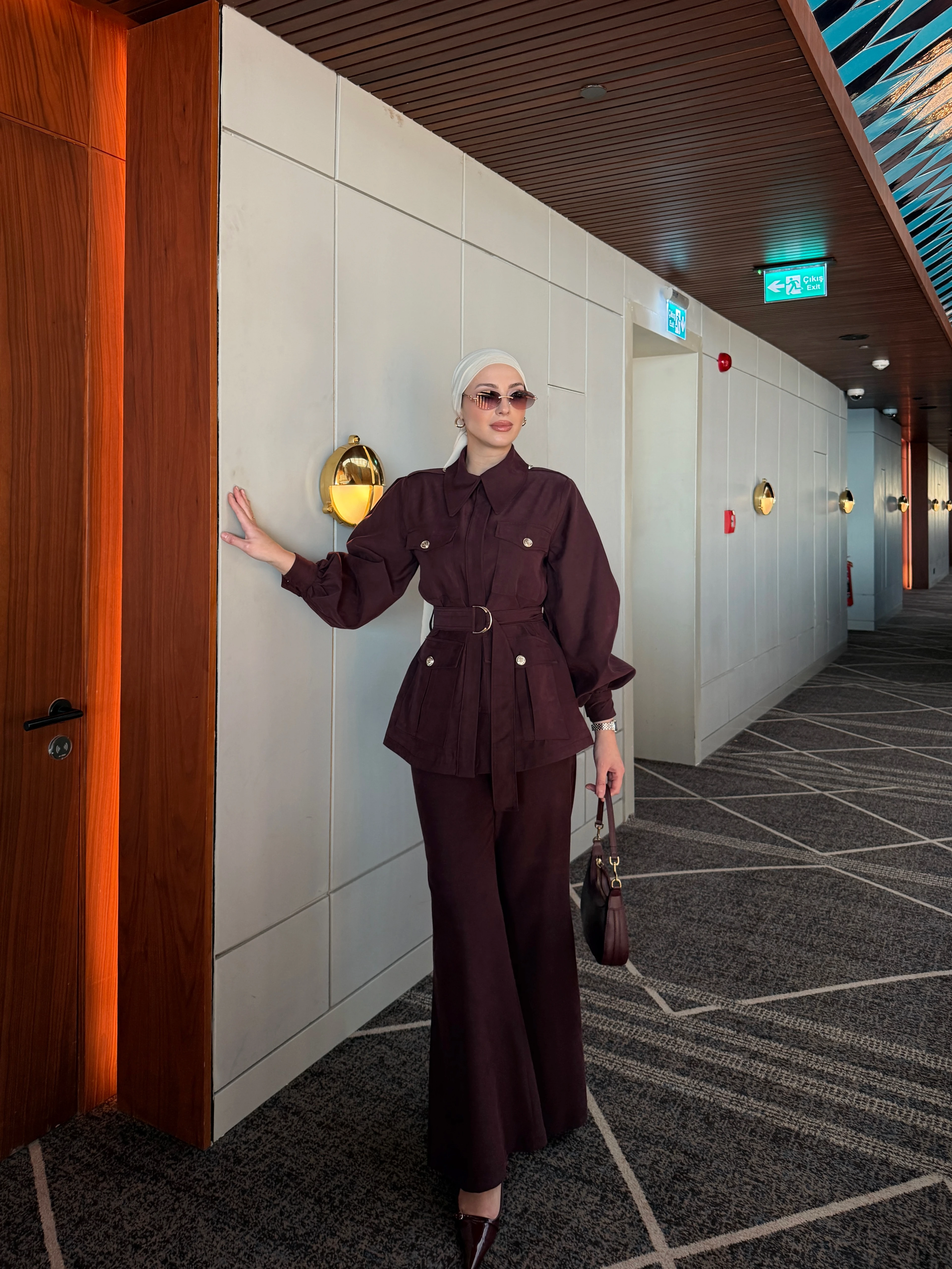 Helin İkili Takım - Bordo