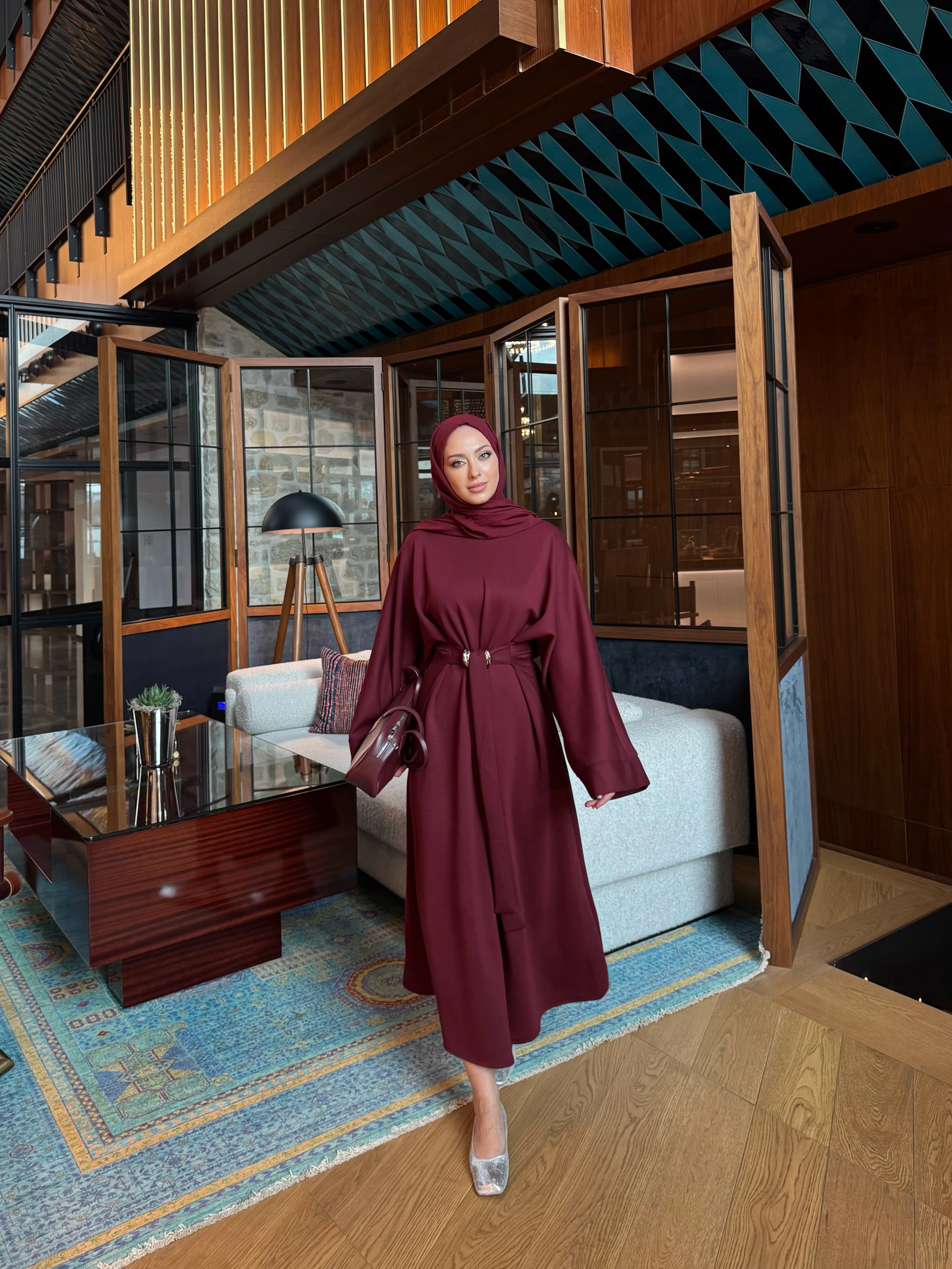 Asera Elbise - Bordo