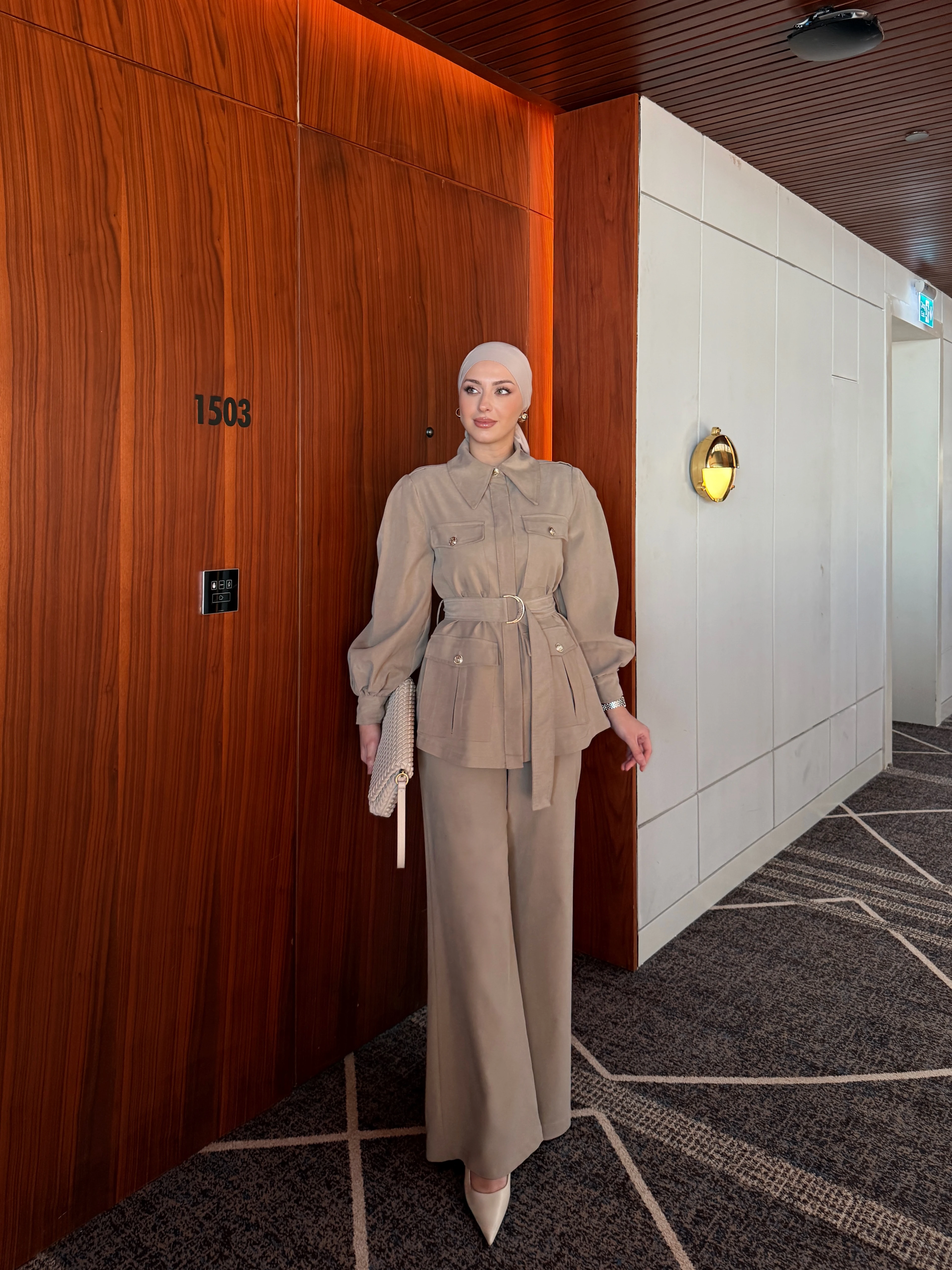 Helin İkili Takım - Bej