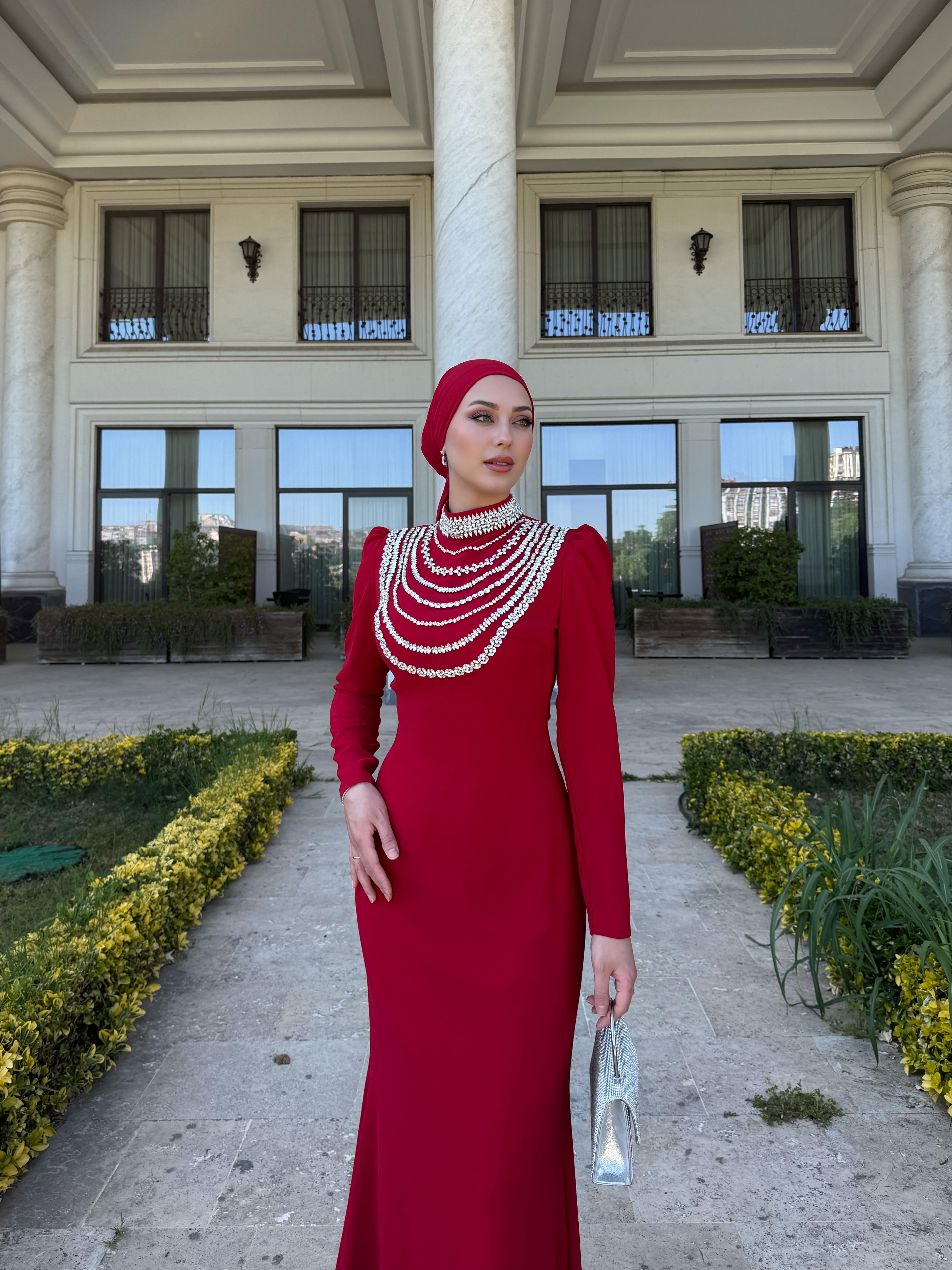 Liora Abiye Elbise - Kırmızı