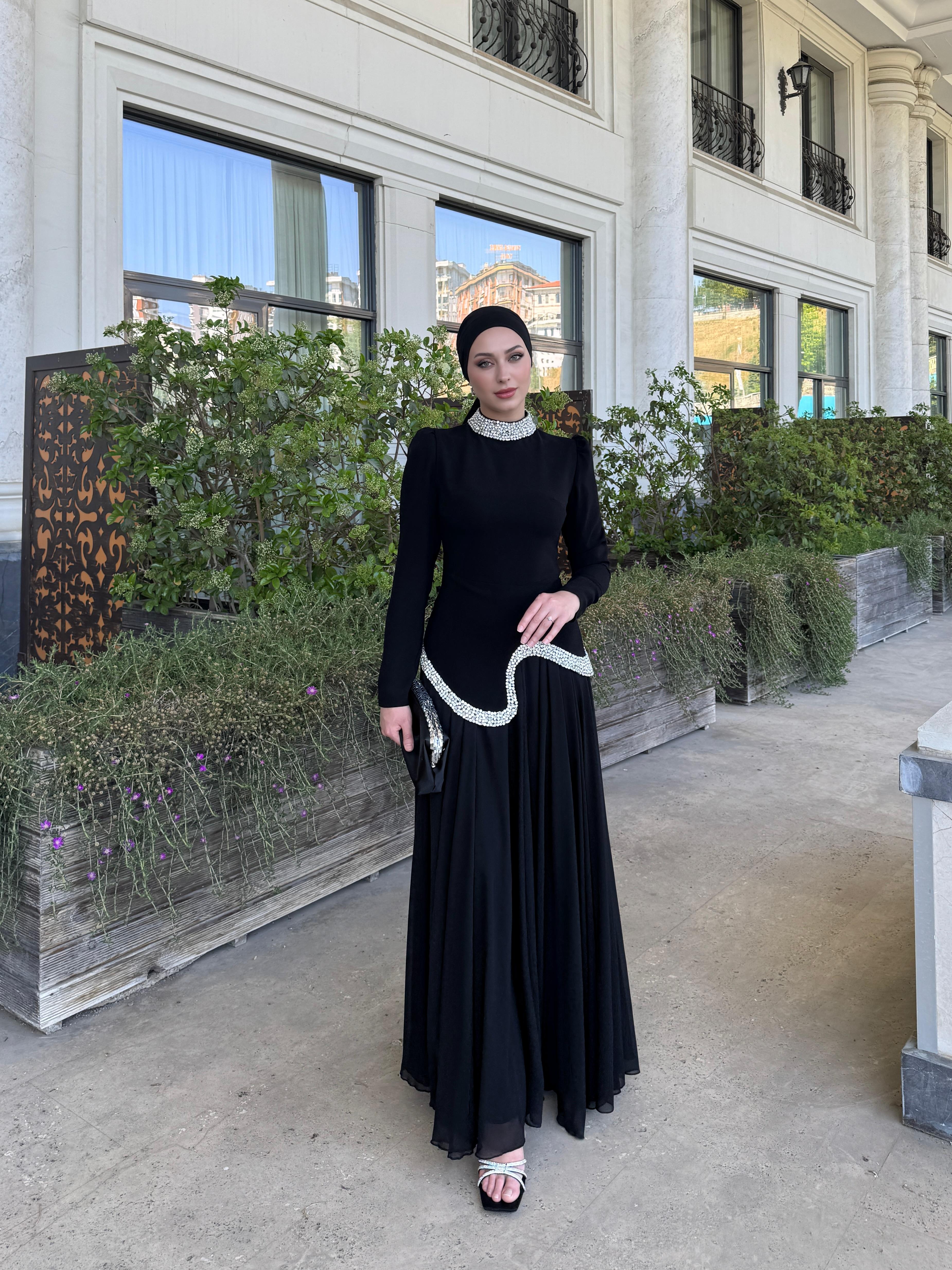 Caren Abiye Elbise - Siyah