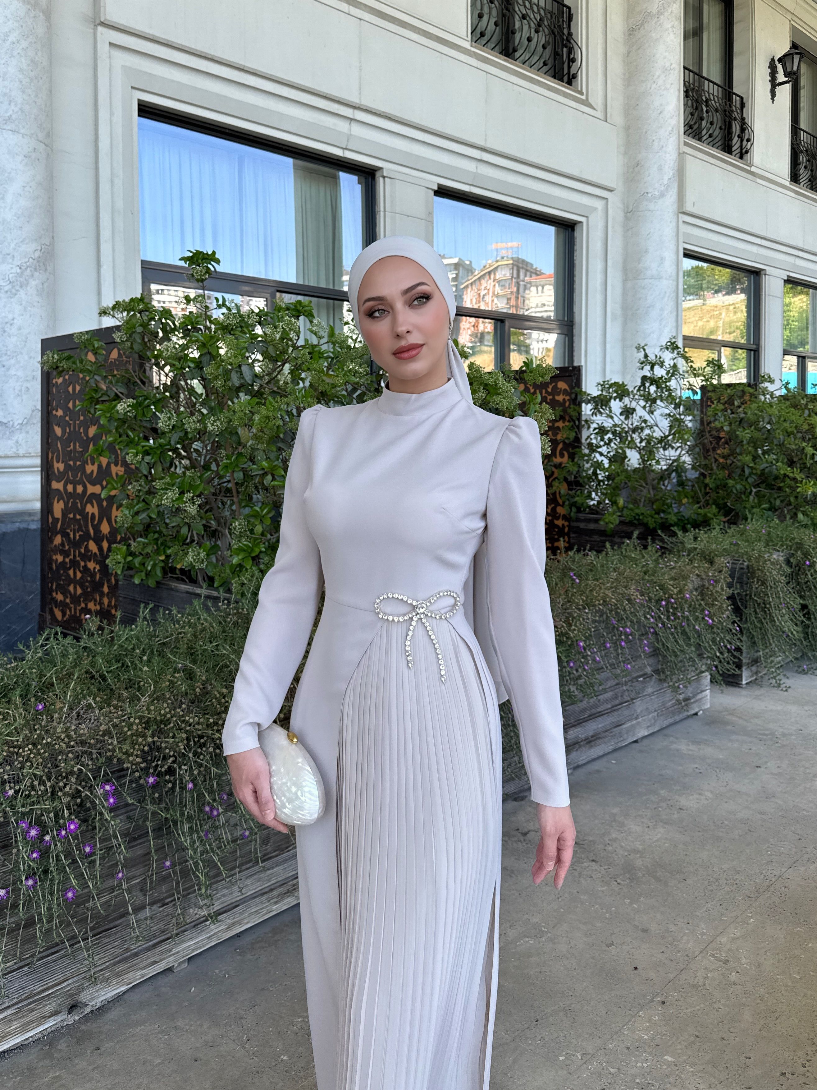 Noura Abiye Elbise - Bej