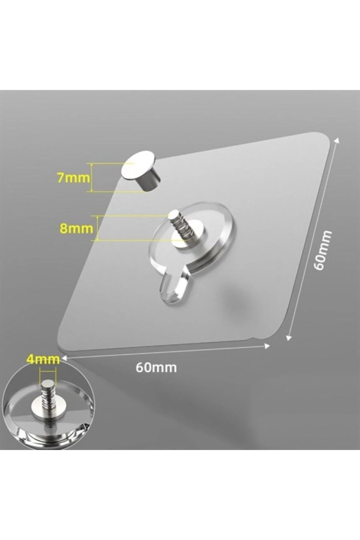 Kiracılar Için Şeffaf Yapışkan Çivi Fotoğraf Çerçevesi Dikişsiz Mutfak Banyo Duvar Askı Kanca Tablo