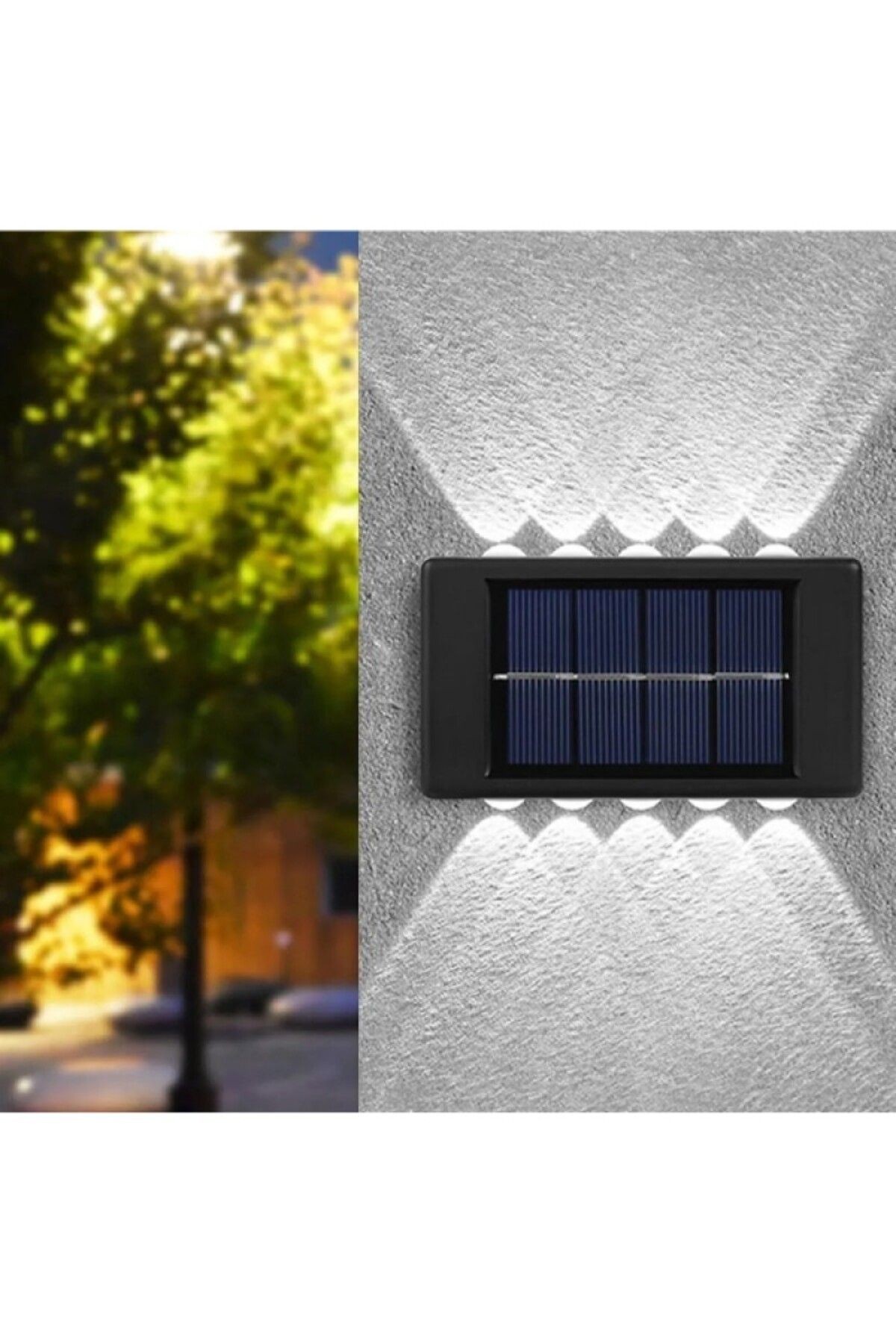 10 Ledli Solar Bahçe Dış Mekan Duvar Aydınlatması 2'li Set