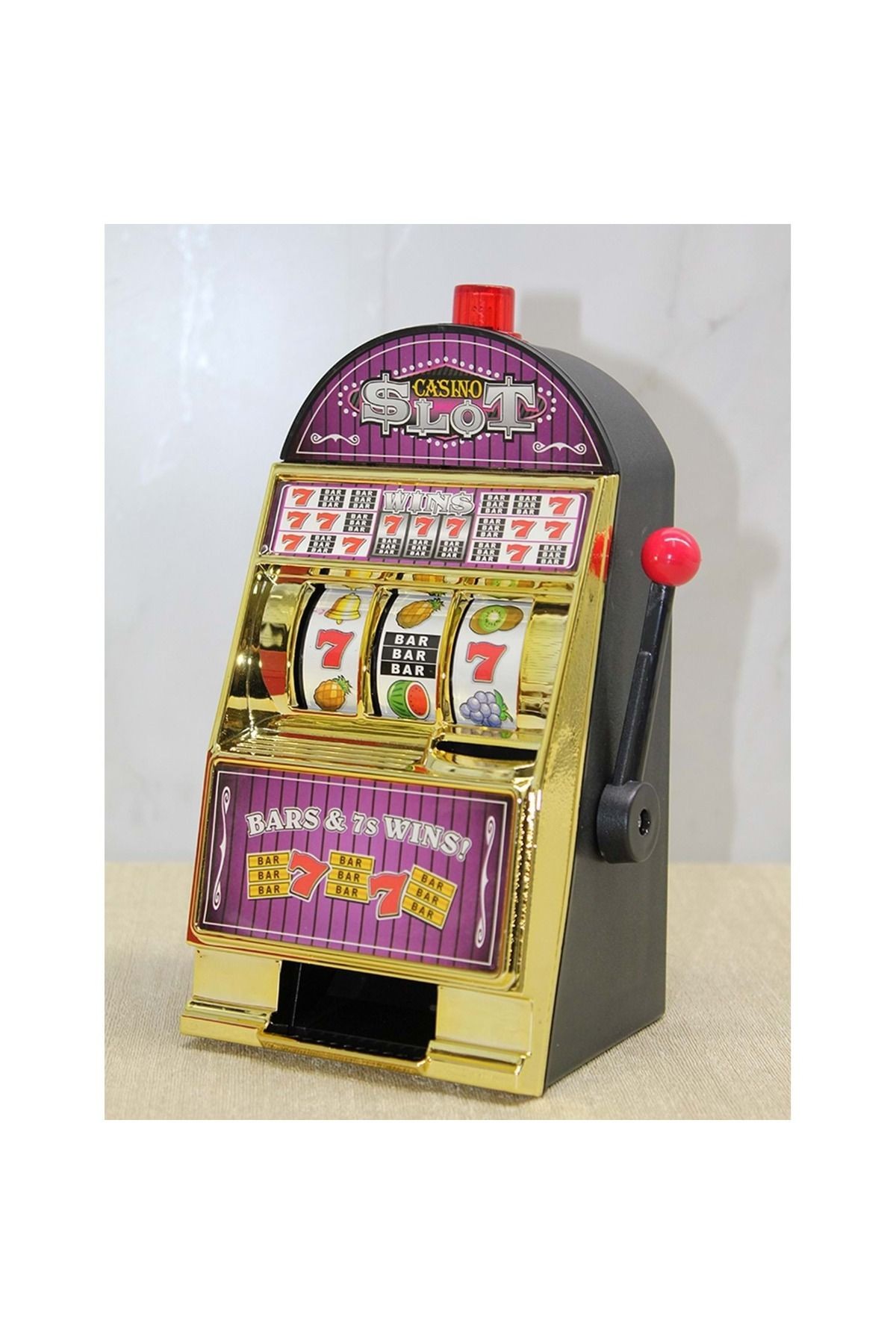 🎰 Mini Slot Makinesi – 22×11 cm Eğlenceli Masaüstü Oyun