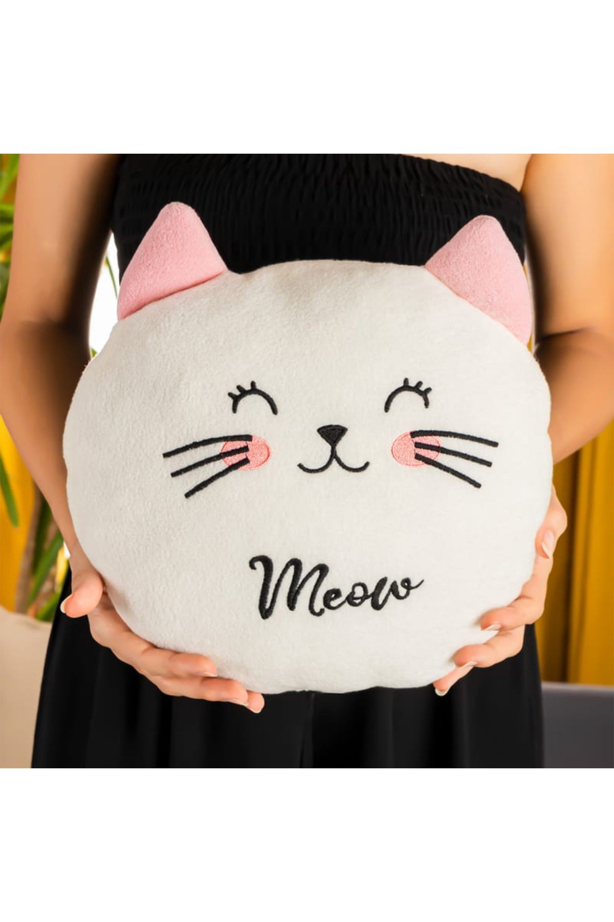 Peluş “Meow” Kedi Yastık – 30 cm 🎀🐾