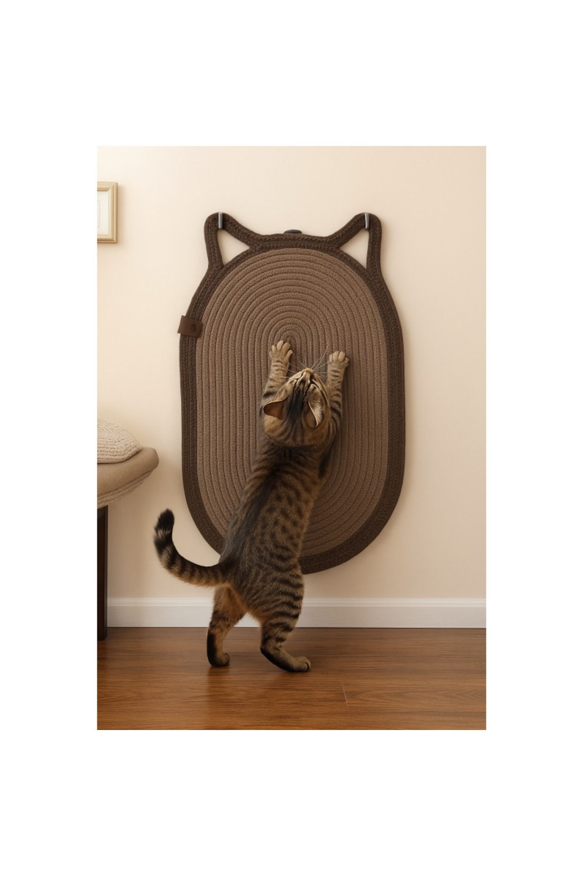 Dekoratif Kedi Kulaklı Tırmalama Paspası