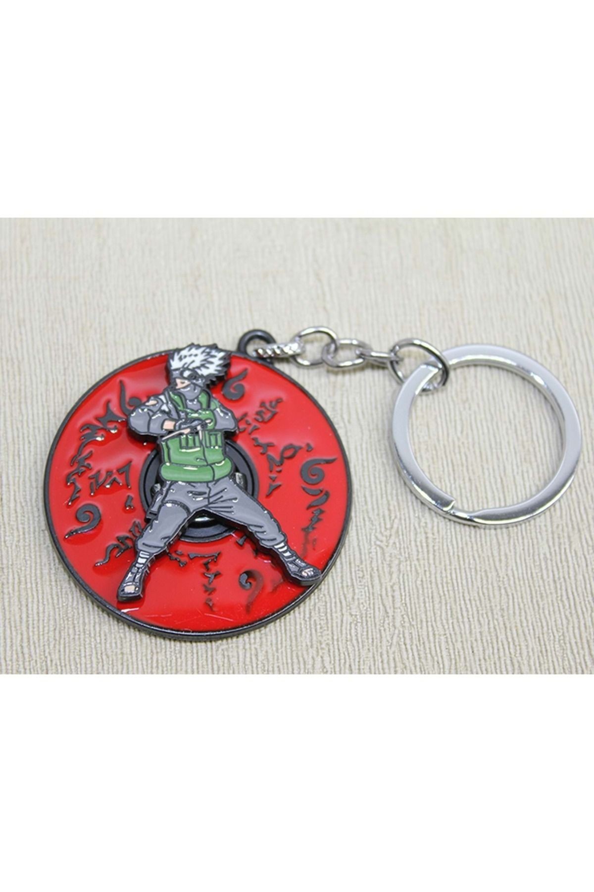 Hatake Kakashi Dönüşlü Sharingan Anahtarlık – 5 cm Çap / Toplam Uzunluk 11 cm