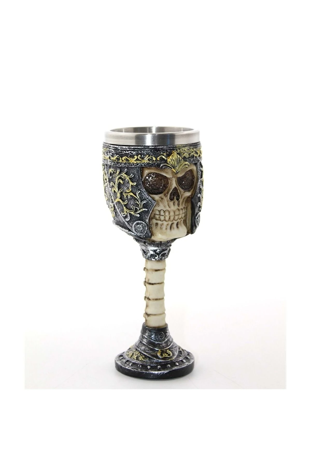 “Şövalye Kafatası” Paslanmaz Çelik Kadeh – 19 × 7 cm