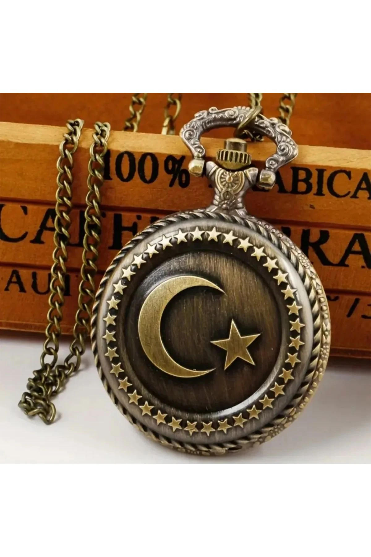 Türk Bayraklı Antika Köstekli Cep Saati