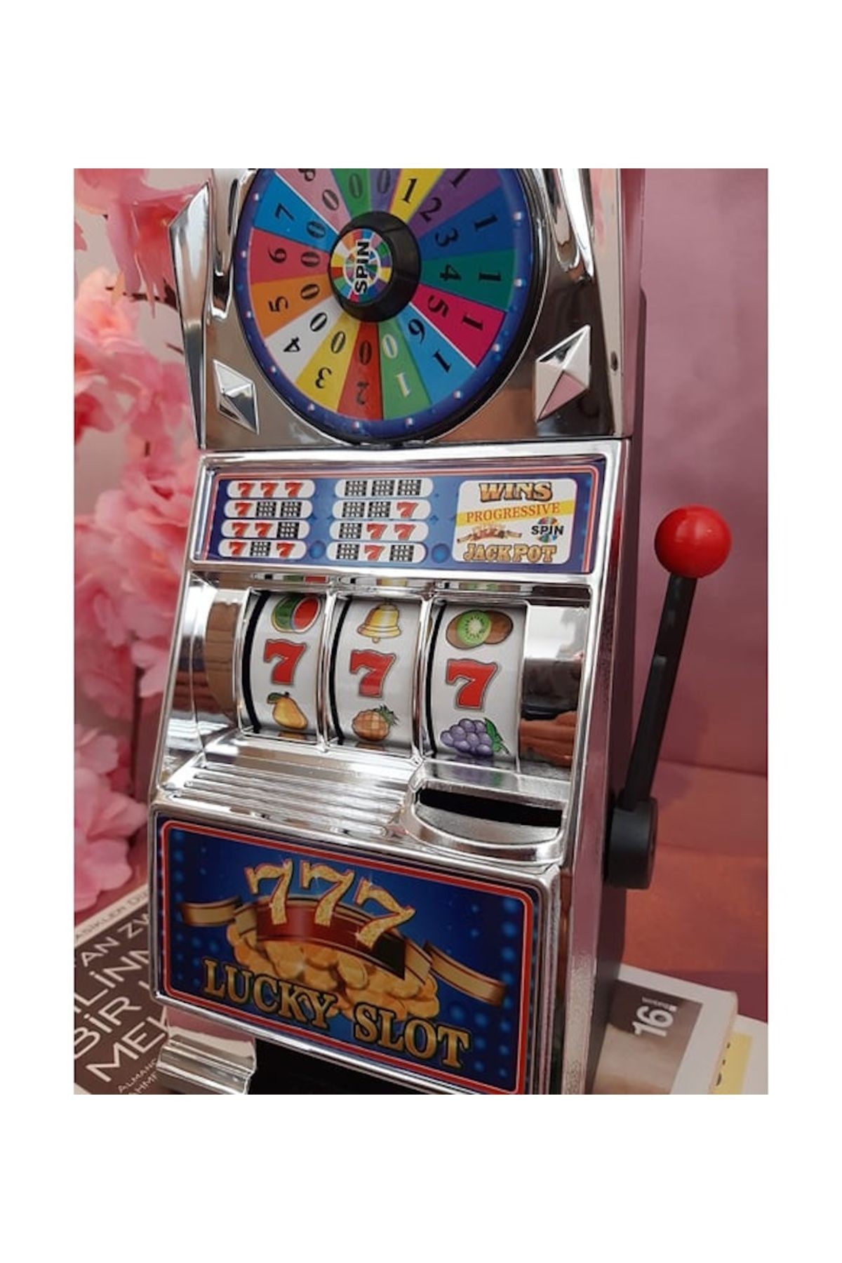 🎰 Lucky Slot Çarklı Slot Makinesi – 27×11 cm Eğlenceli Masa Oyuncağı