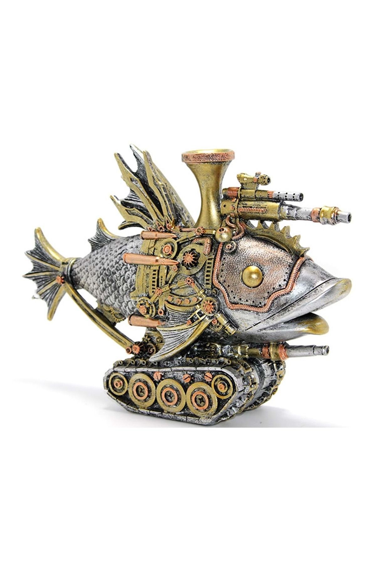 Steampunk Balık Tankı Biblo – 33x10x22 cm