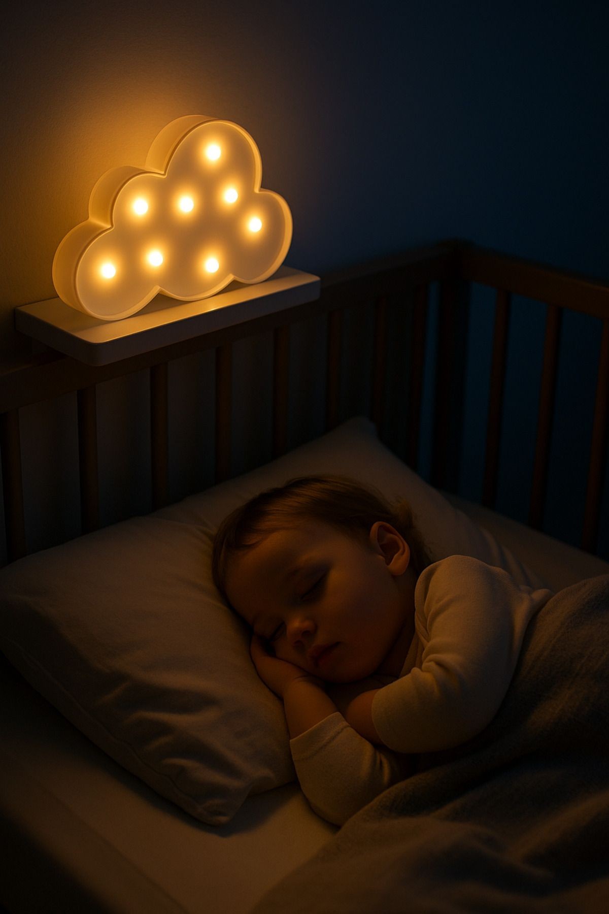 Bulut Şeklinde LED Gece Lambası | Dekoratif Işık, Bebek ve Çocuk Odası için Gece Aydınlatması