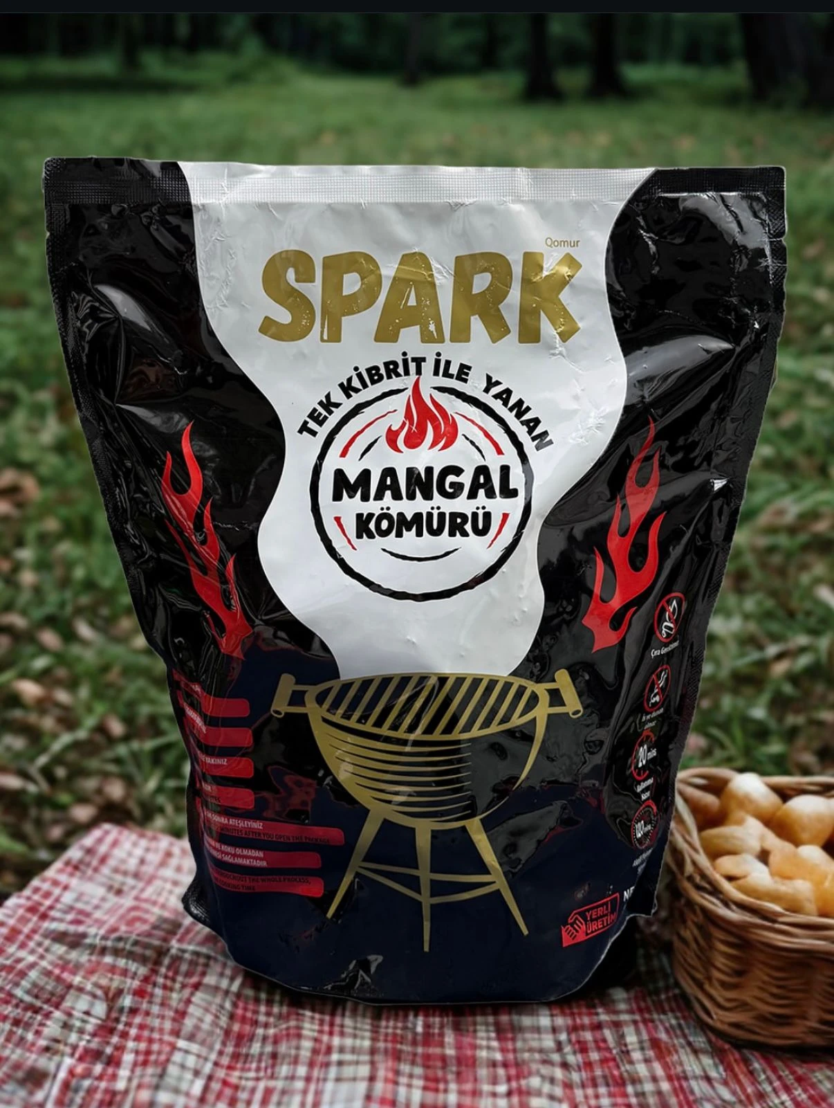 TEK KİBRİT İLE YANAN MANGAL KÖMÜRÜ