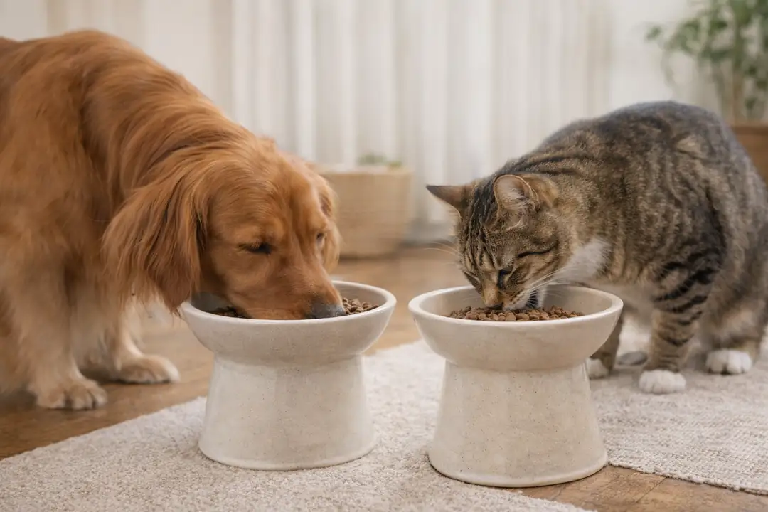 Ayaklı mama kabı, evcil hayvanların daha rahat bir pozisyonda beslenmesini sağlayarak hem konforu hem de sindirimi destekler.