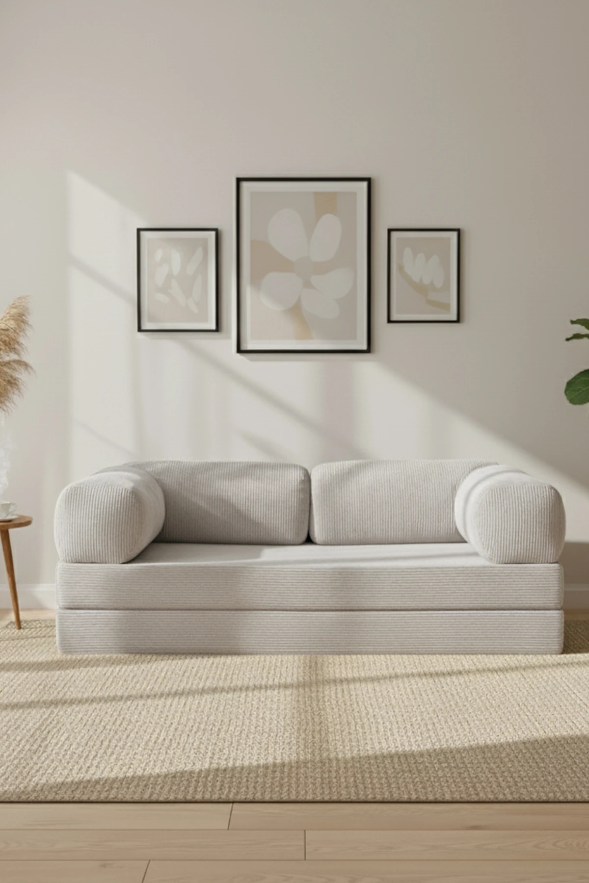 100x200cm Legom Aktivite Koltuğu & Yatak & Çok Amaçlı Tamamen Sünger Koltuk - Krem