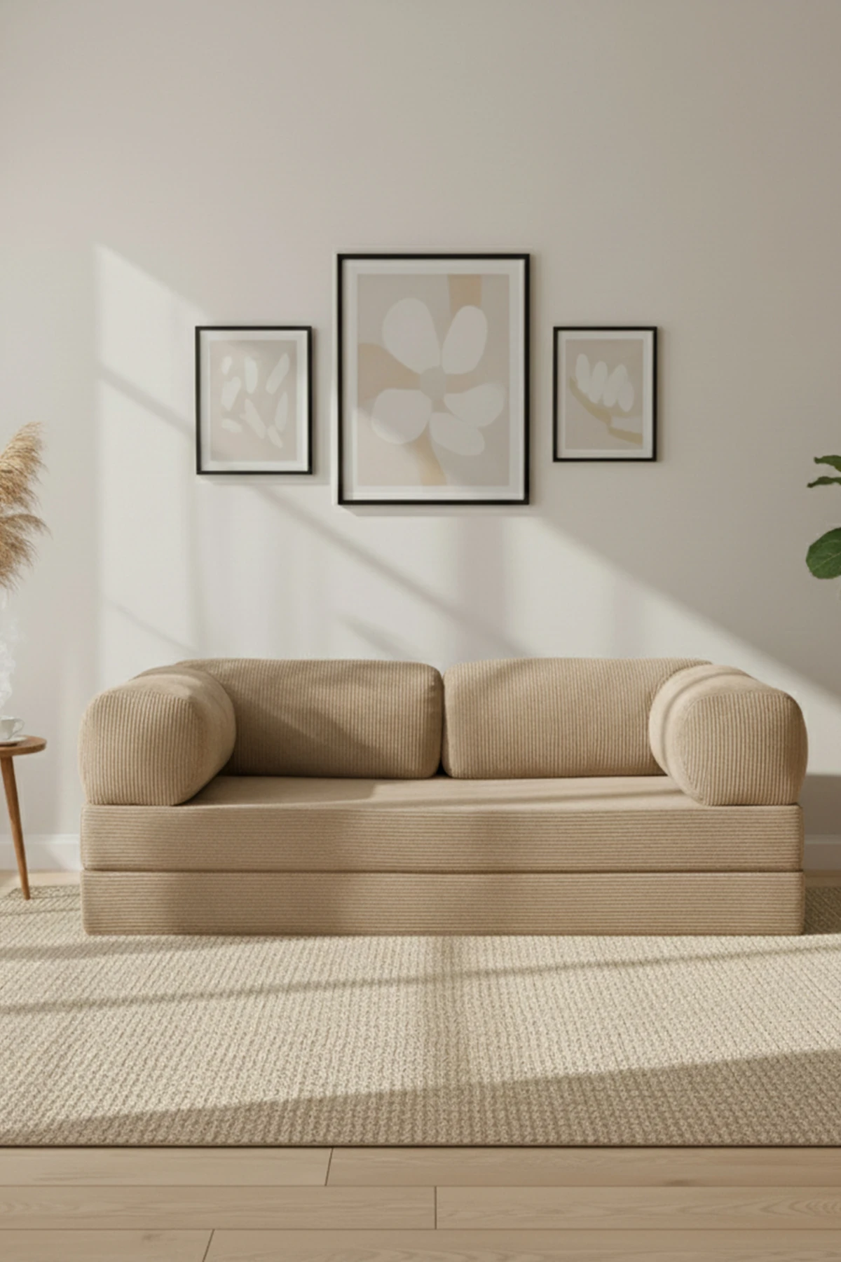 100x200cm Legom Aktivite Koltuğu & Yatak & Çok Amaçlı Tamamen Sünger Koltuk - Bej