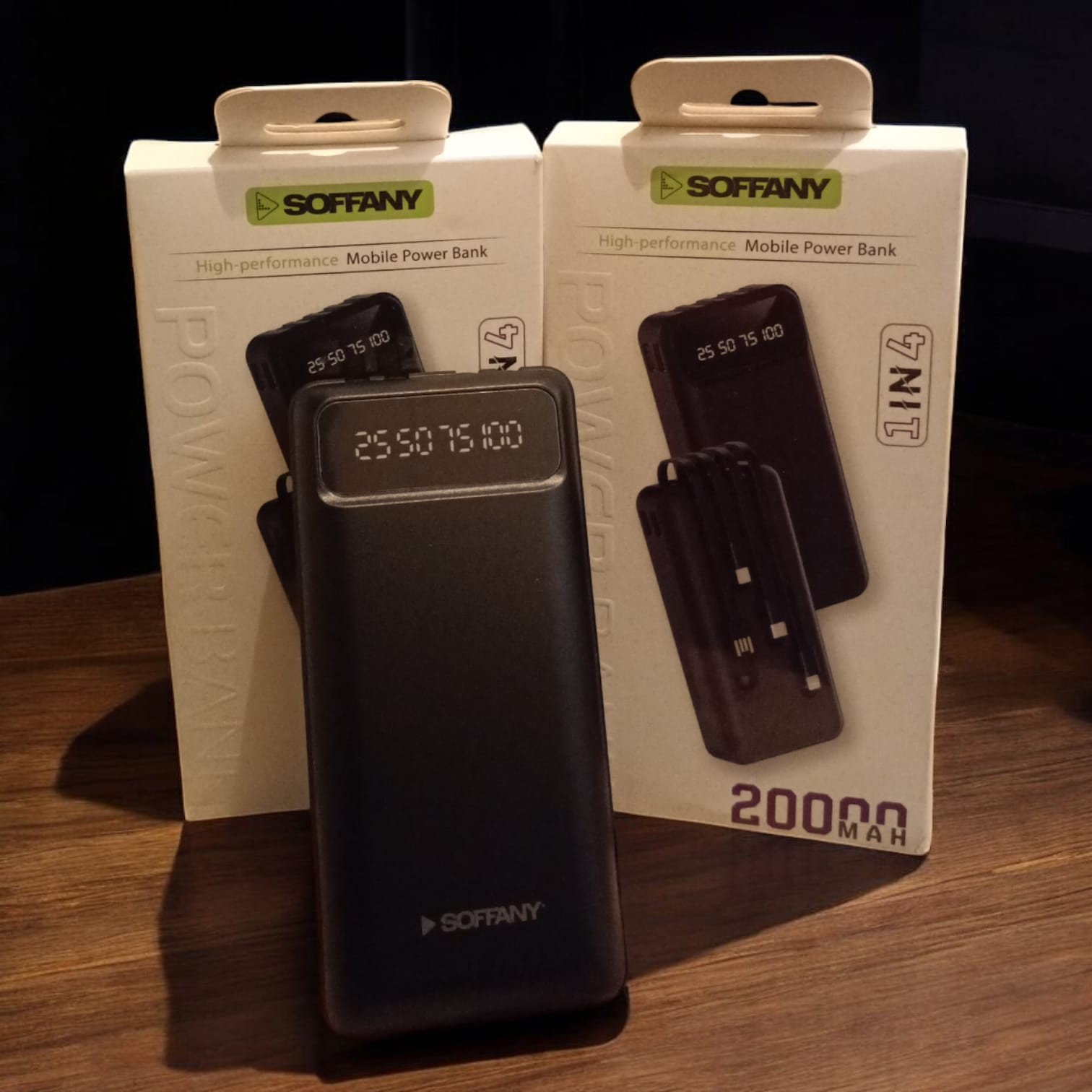 Kablolu 20000 Mah Powerbank 4in1 Fener Özelliği