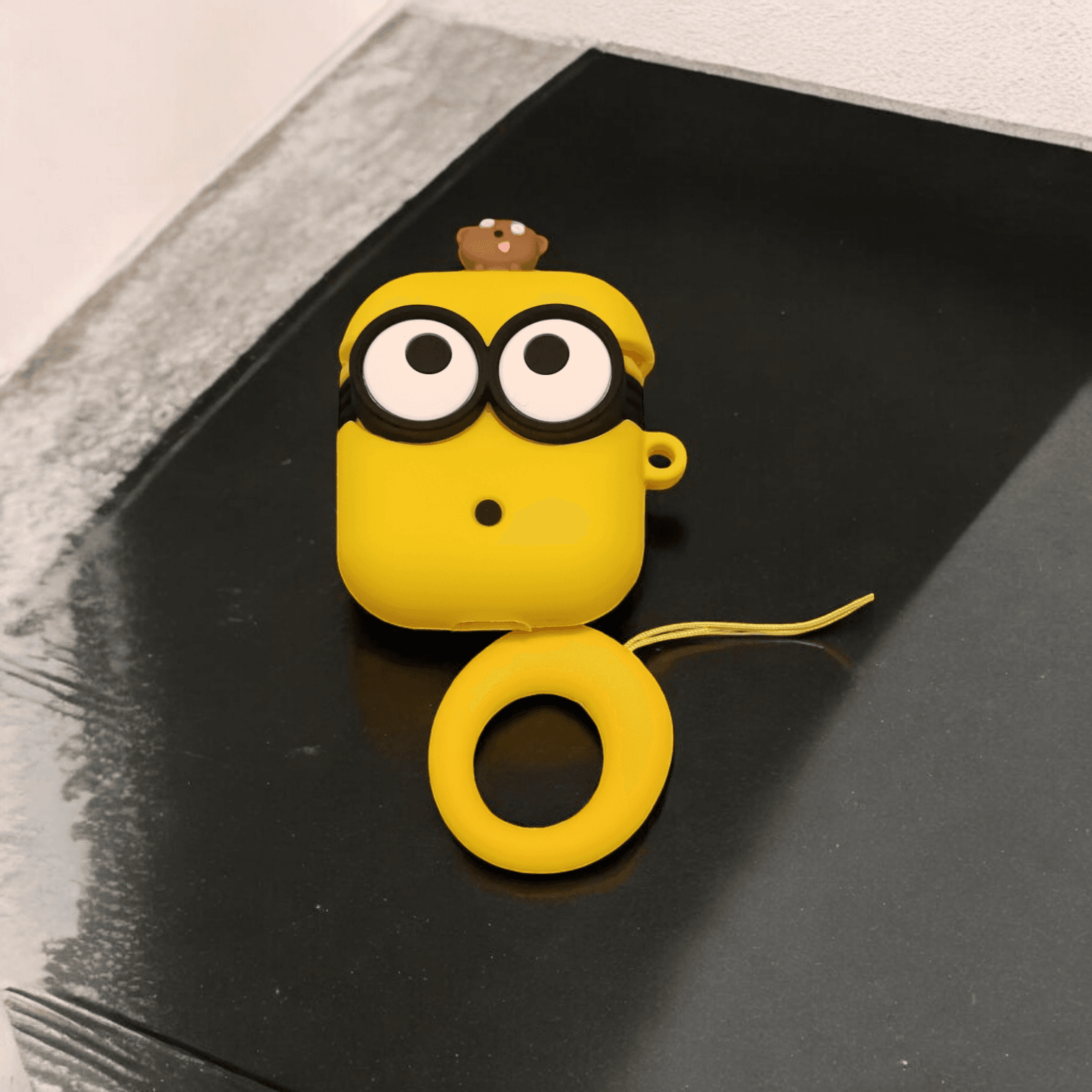 Airpods  Sarı Çizgi Karakter Minion Tasarımlı Kılıf 1.Nesil-2.Nesil