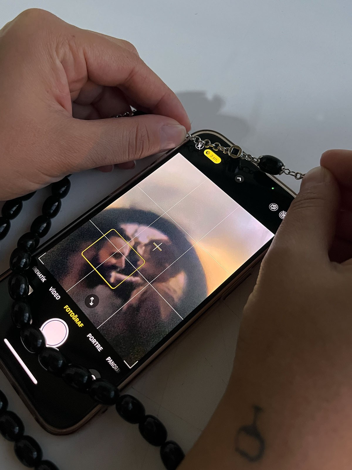 Ateş Kehribar Kişiye Özel Fotoğraflı Projeksiyon Tesbih Babalar Gününe Özel