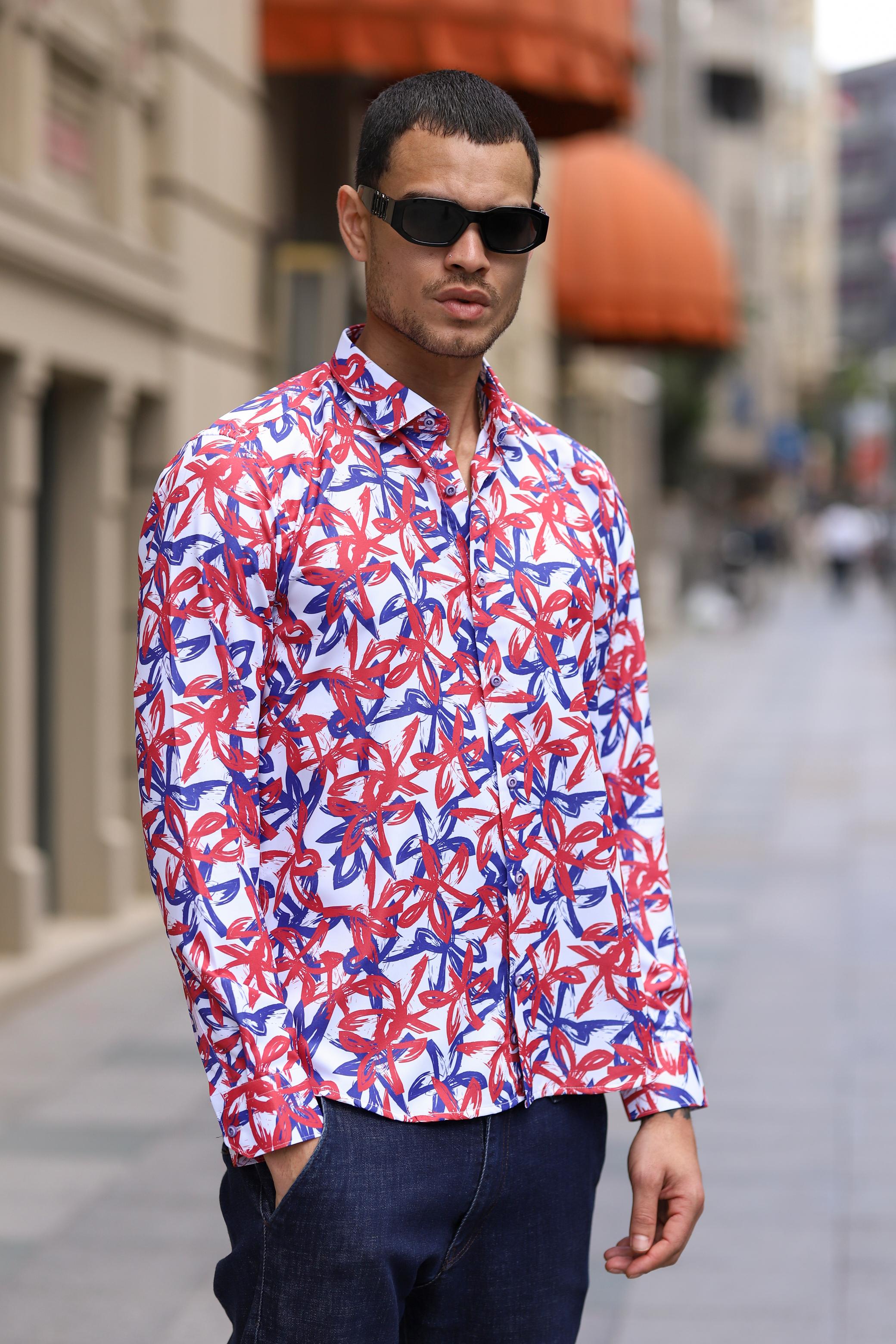 Slim Fit Dijital Baskılı Gömlek