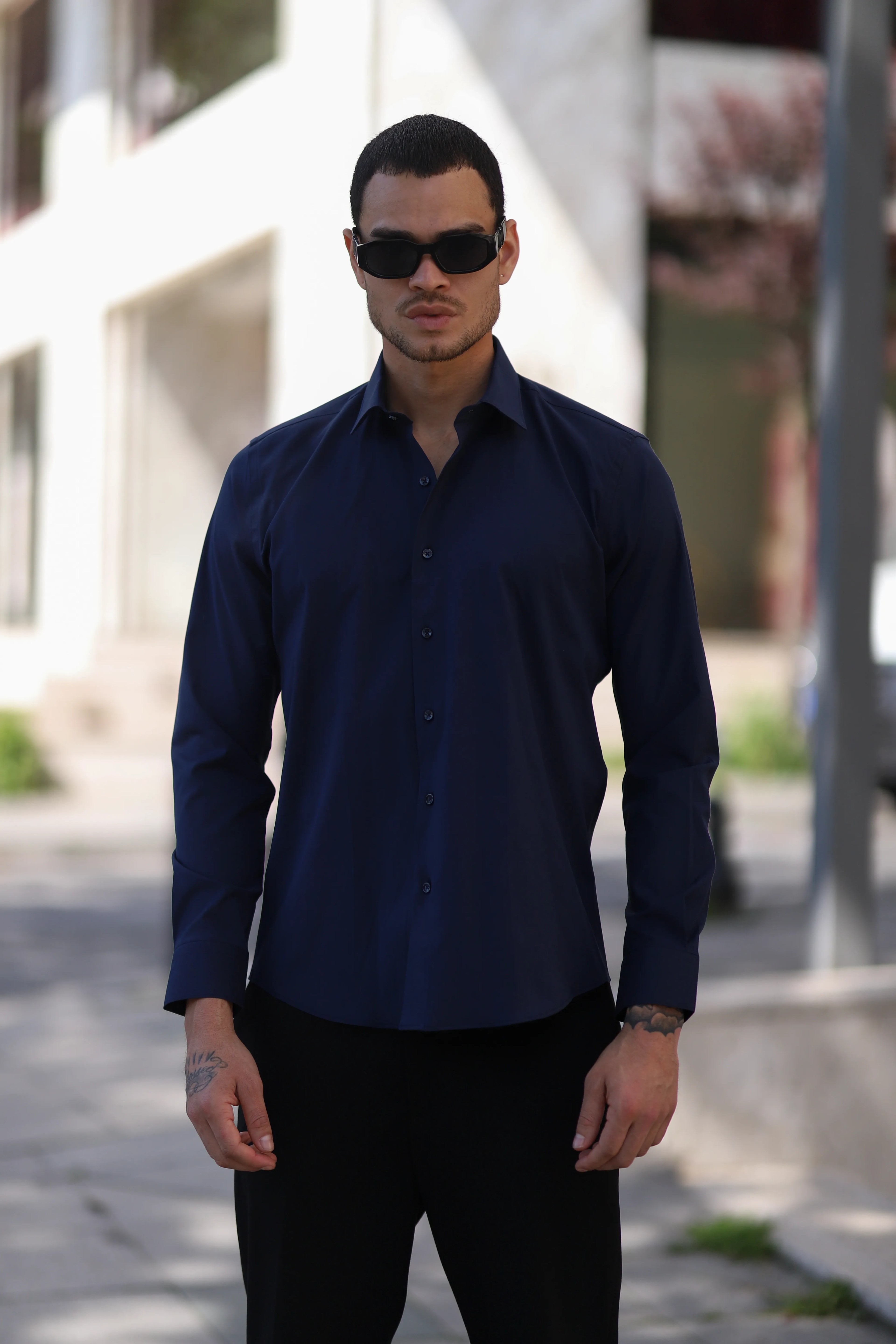 Slim Fit Likra Gömlek