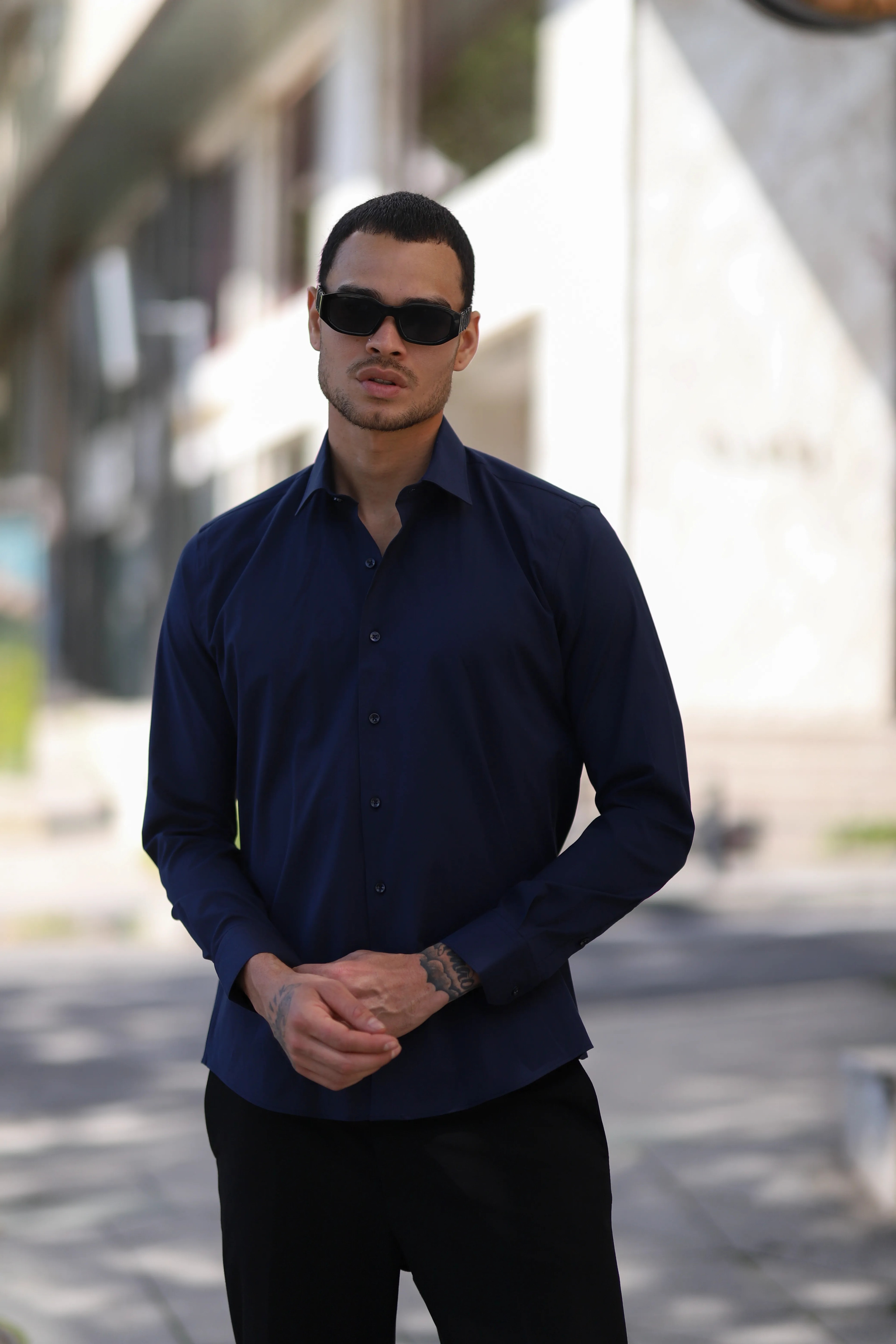 Slim Fit Likra Gömlek