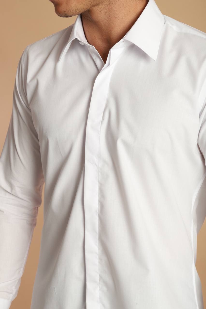 Slim Fit Terikoton İngiliz Yaka Gömlek