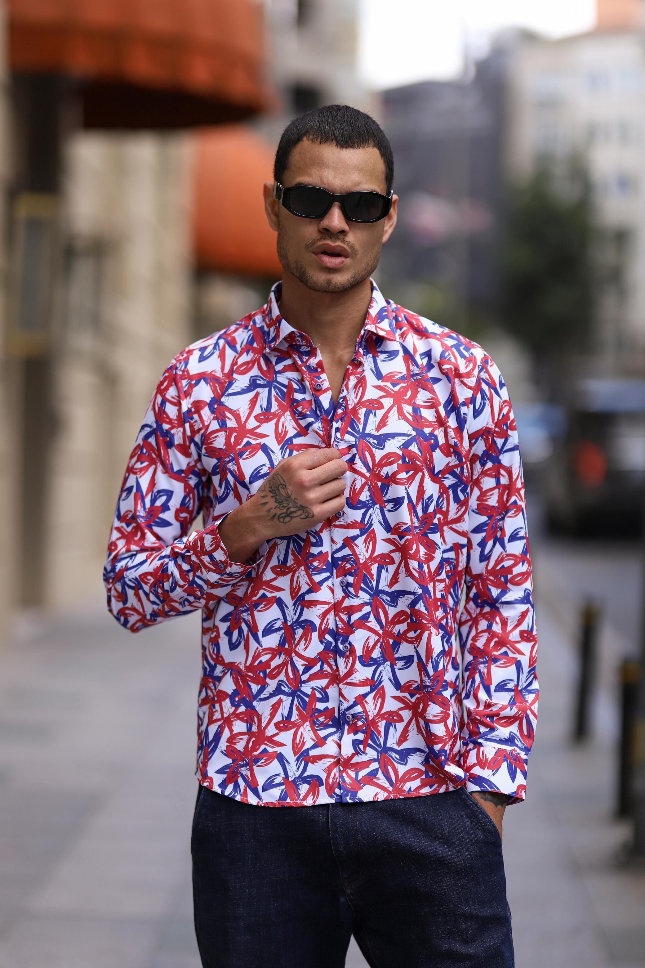 Slim Fit Dijital Baskılı Gömlek