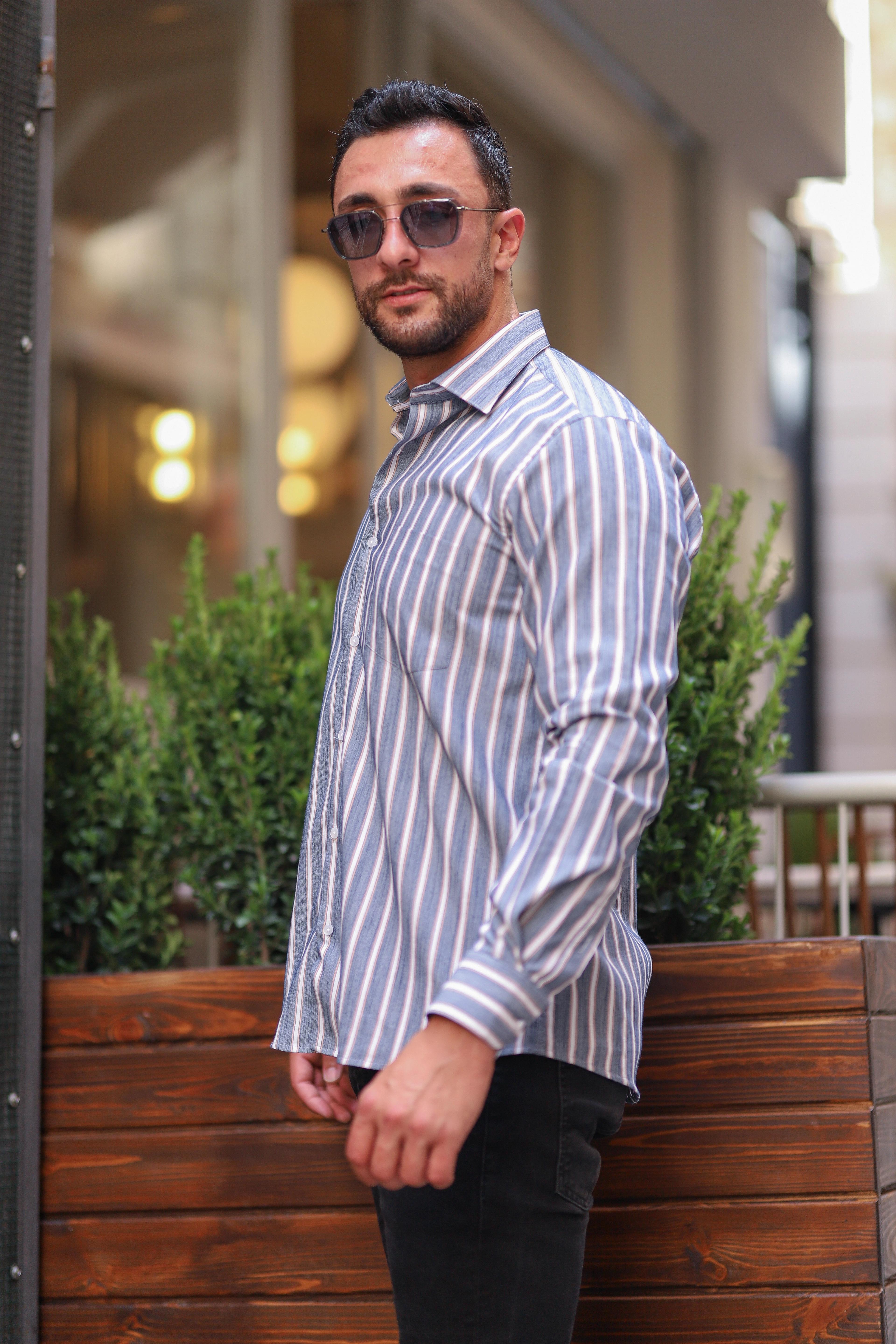 Regular Fit Elit Çizgili Gömlek