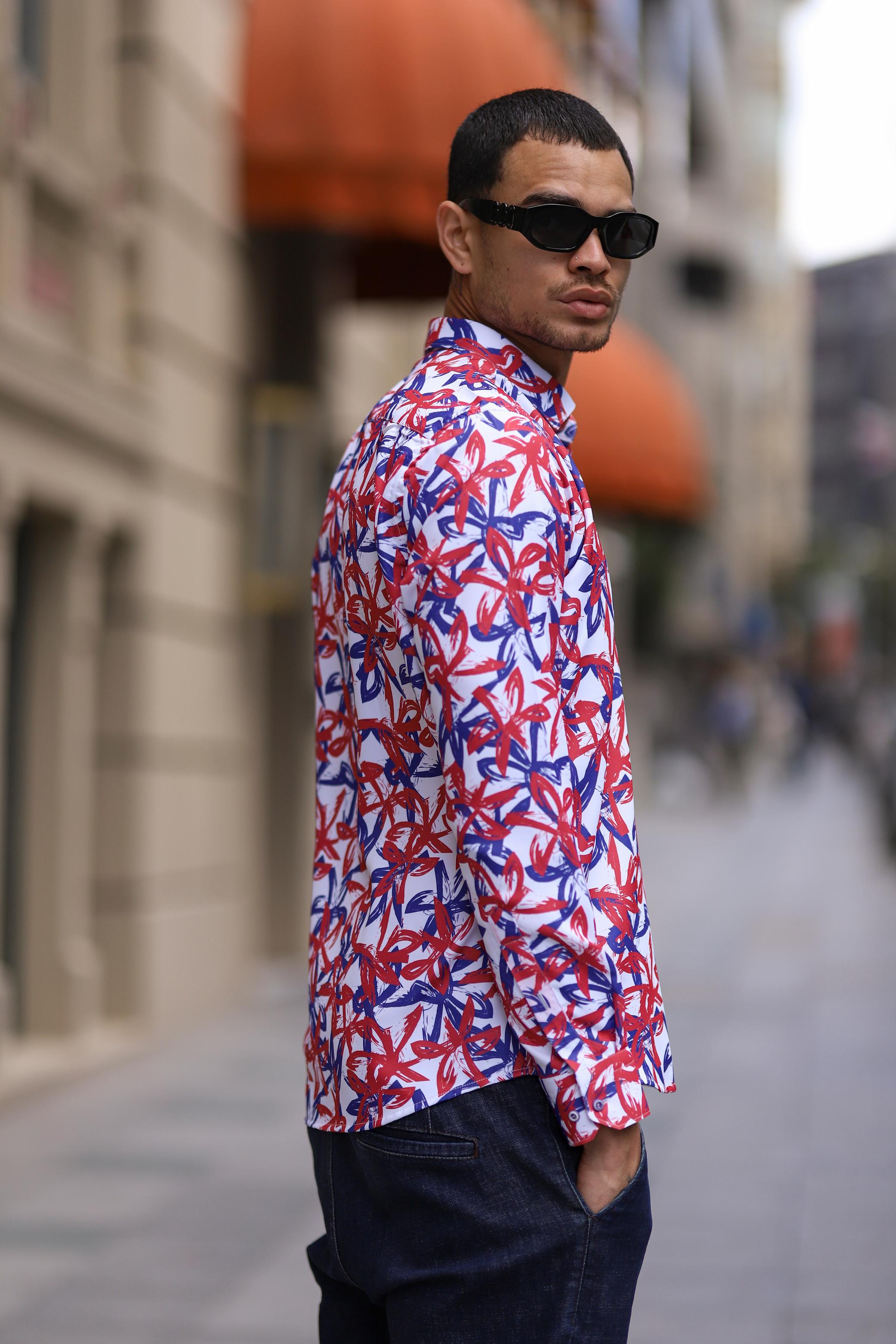 Slim Fit Dijital Baskılı Gömlek