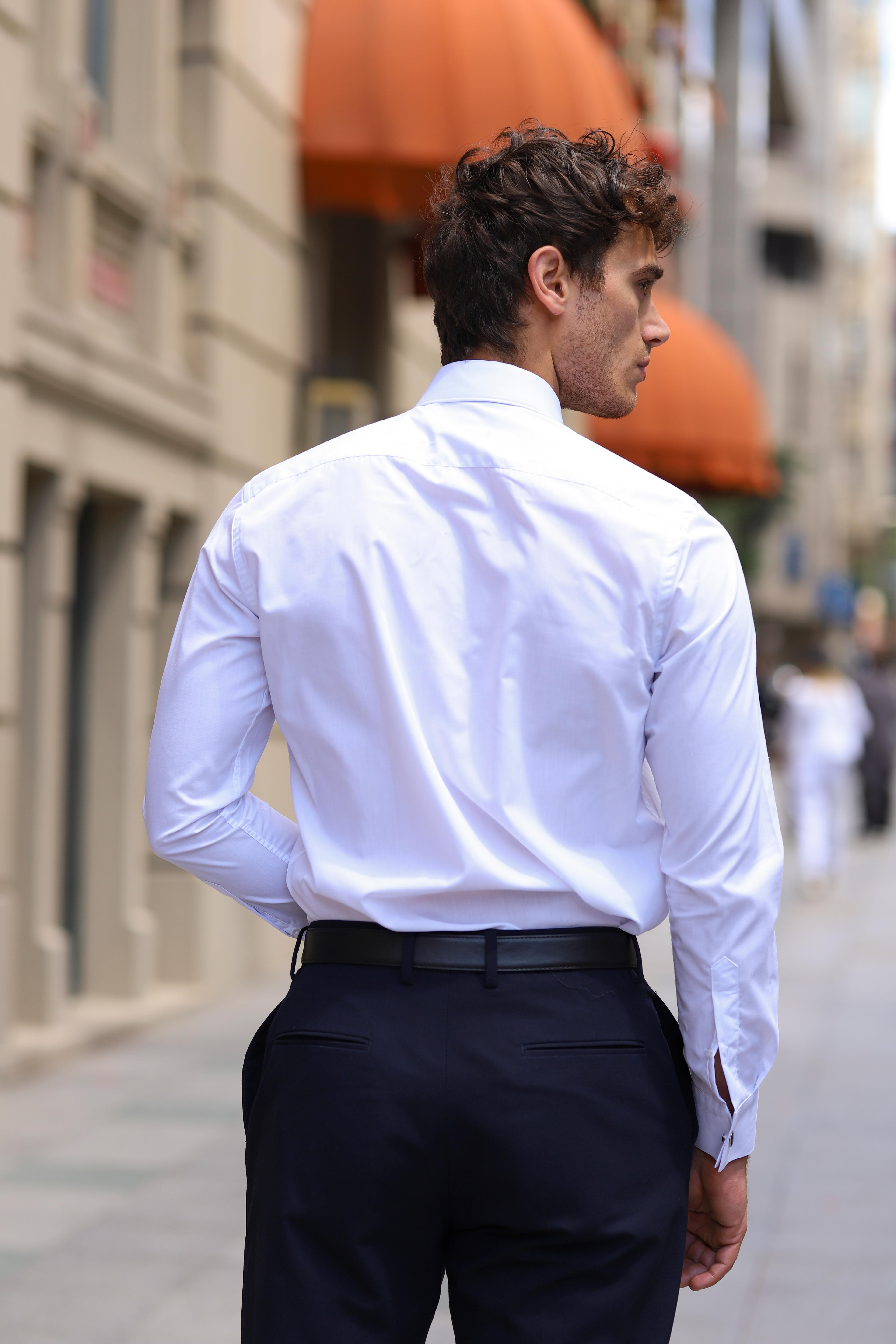 Slim Fit Terikoton İngiliz Yaka Gömlek