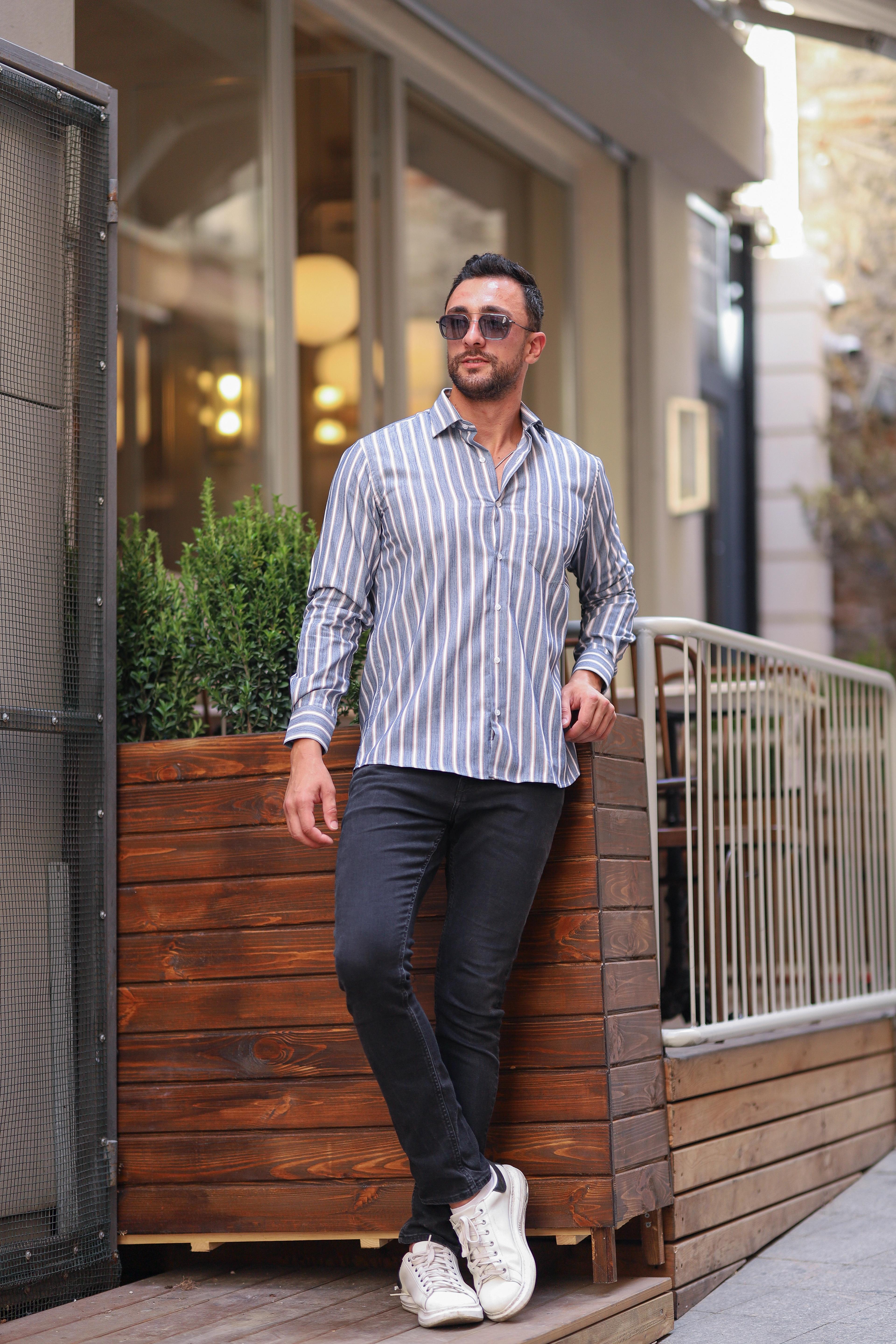 Regular Fit Elit Çizgili Gömlek