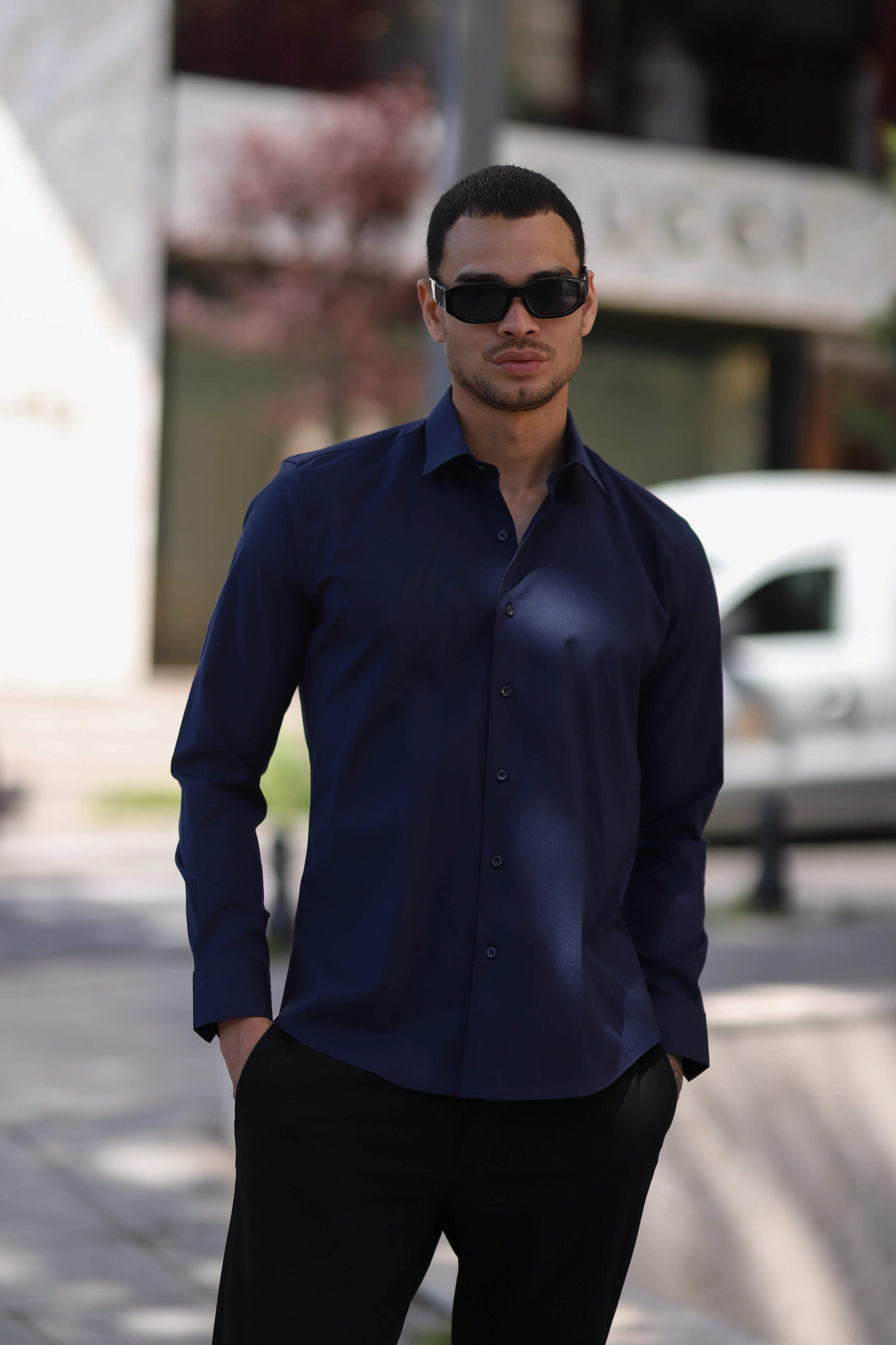 Slim Fit Likra Gömlek