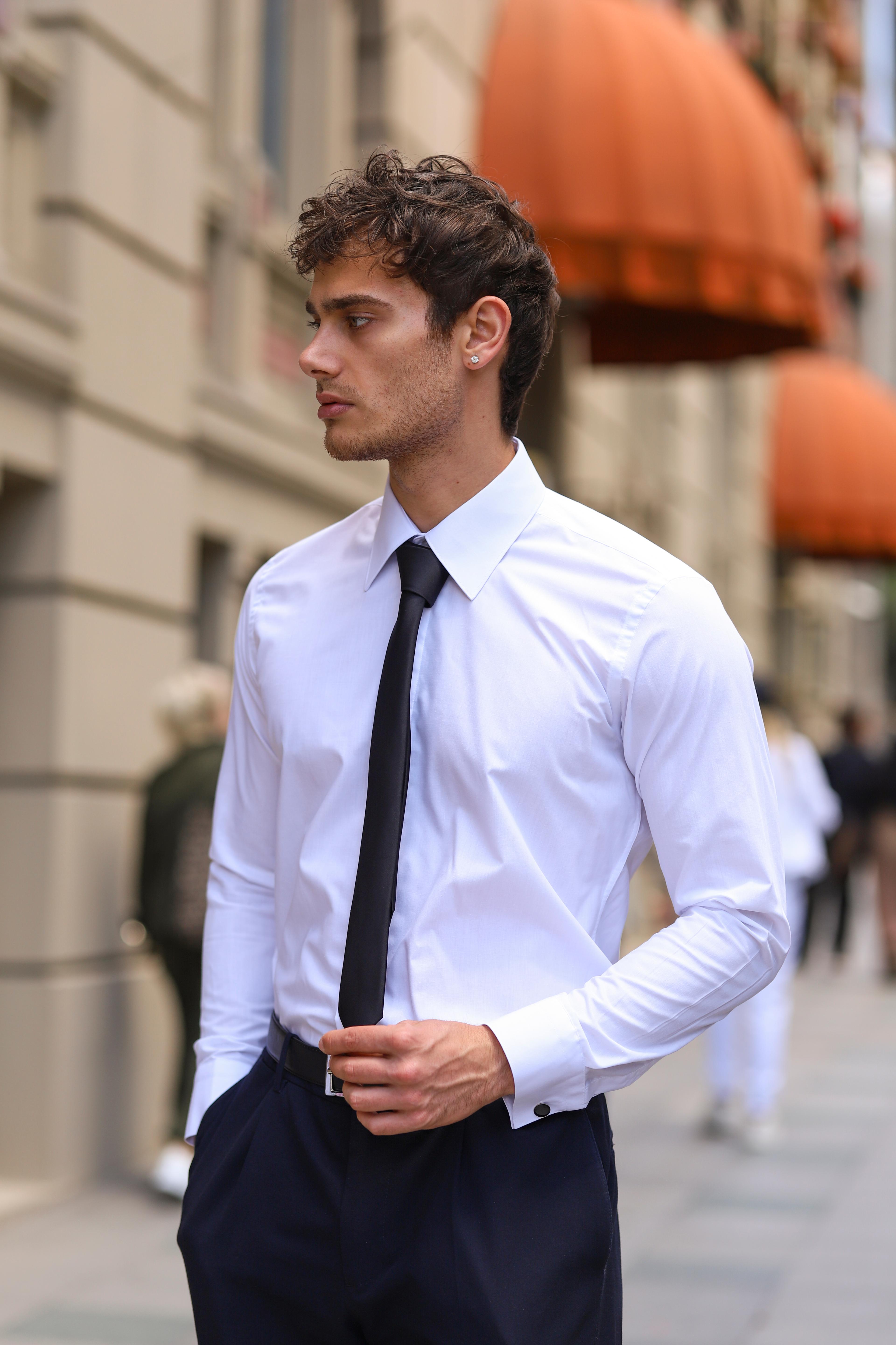 Slim Fit Terikoton İngiliz Yaka Gömlek