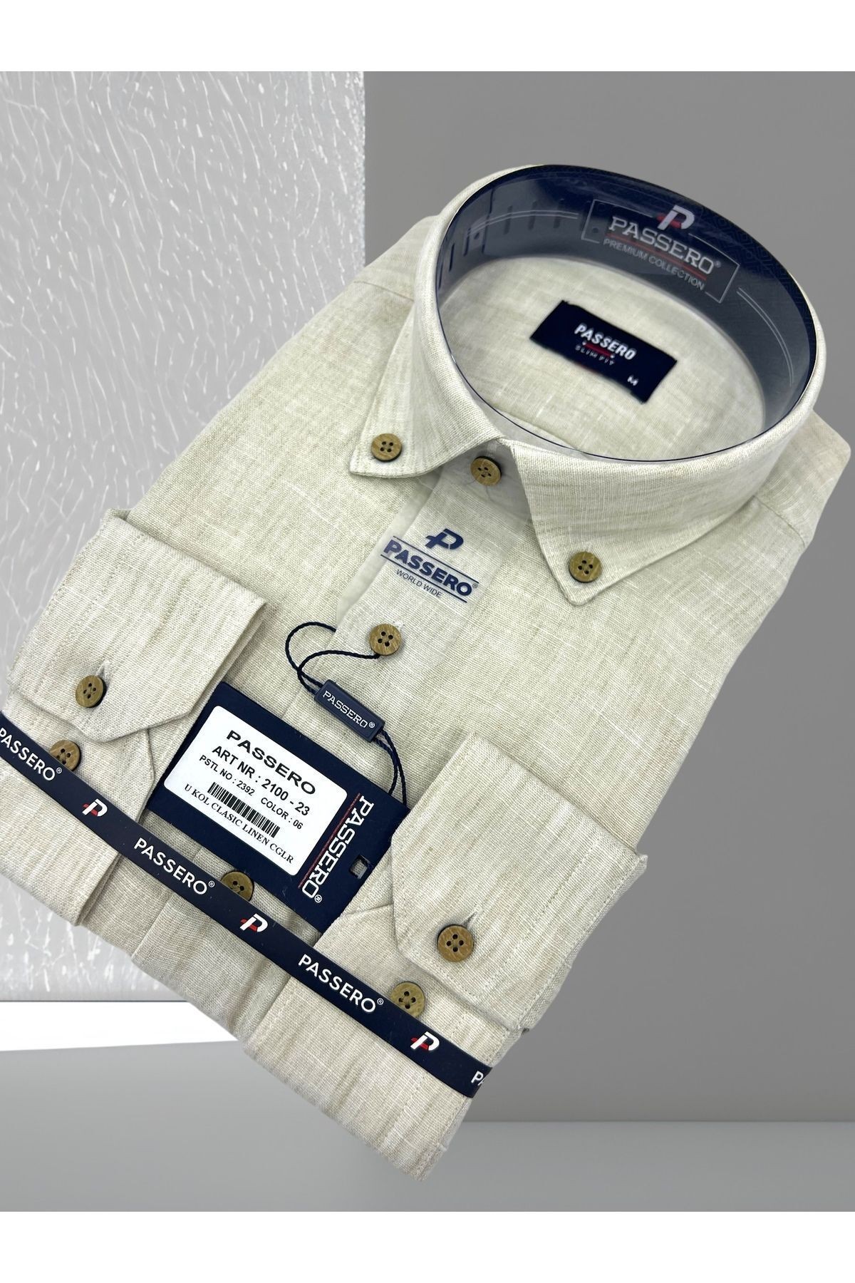 Slim Fit Apoletli Keten Gömlek