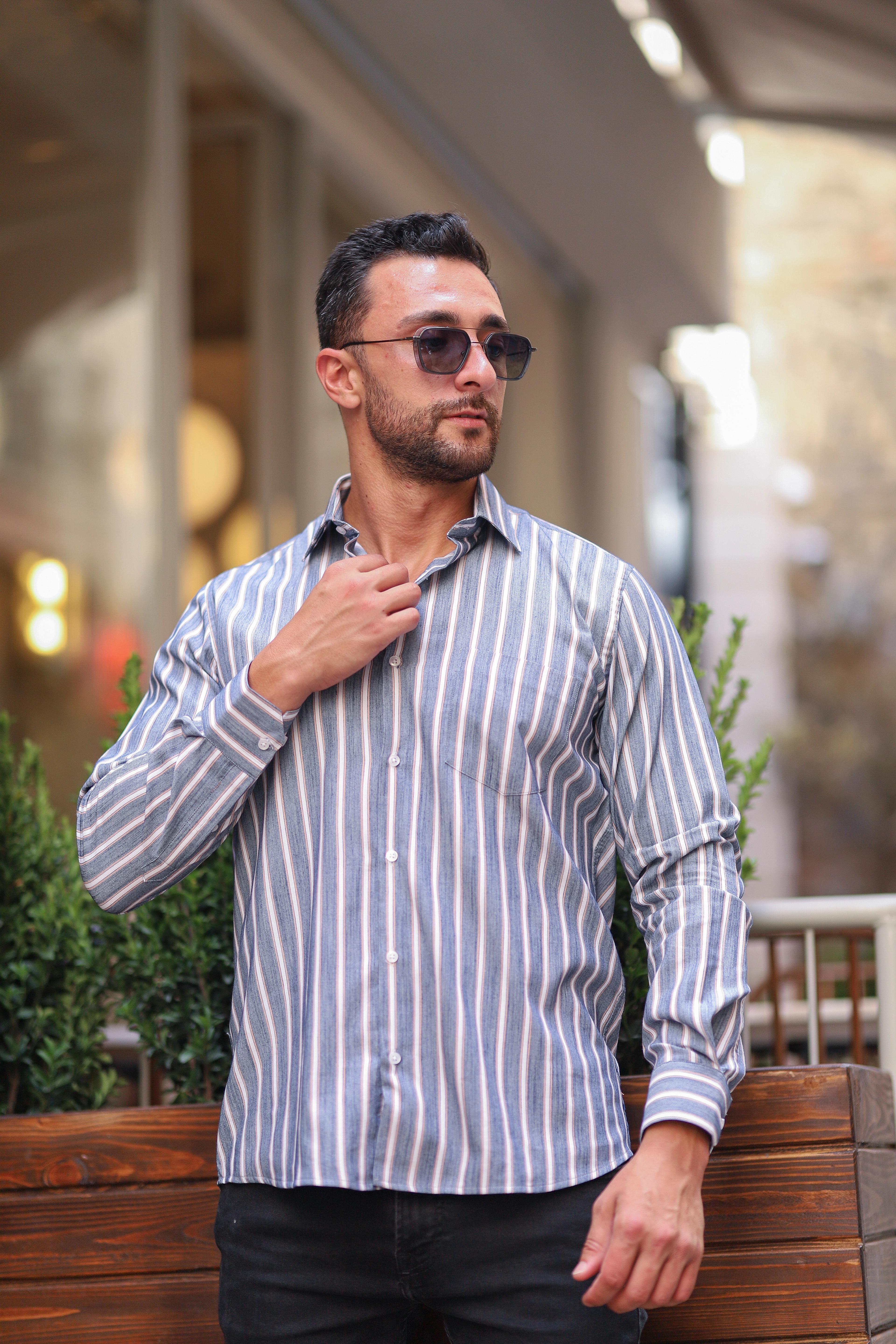 Regular Fit Elit Çizgili Gömlek