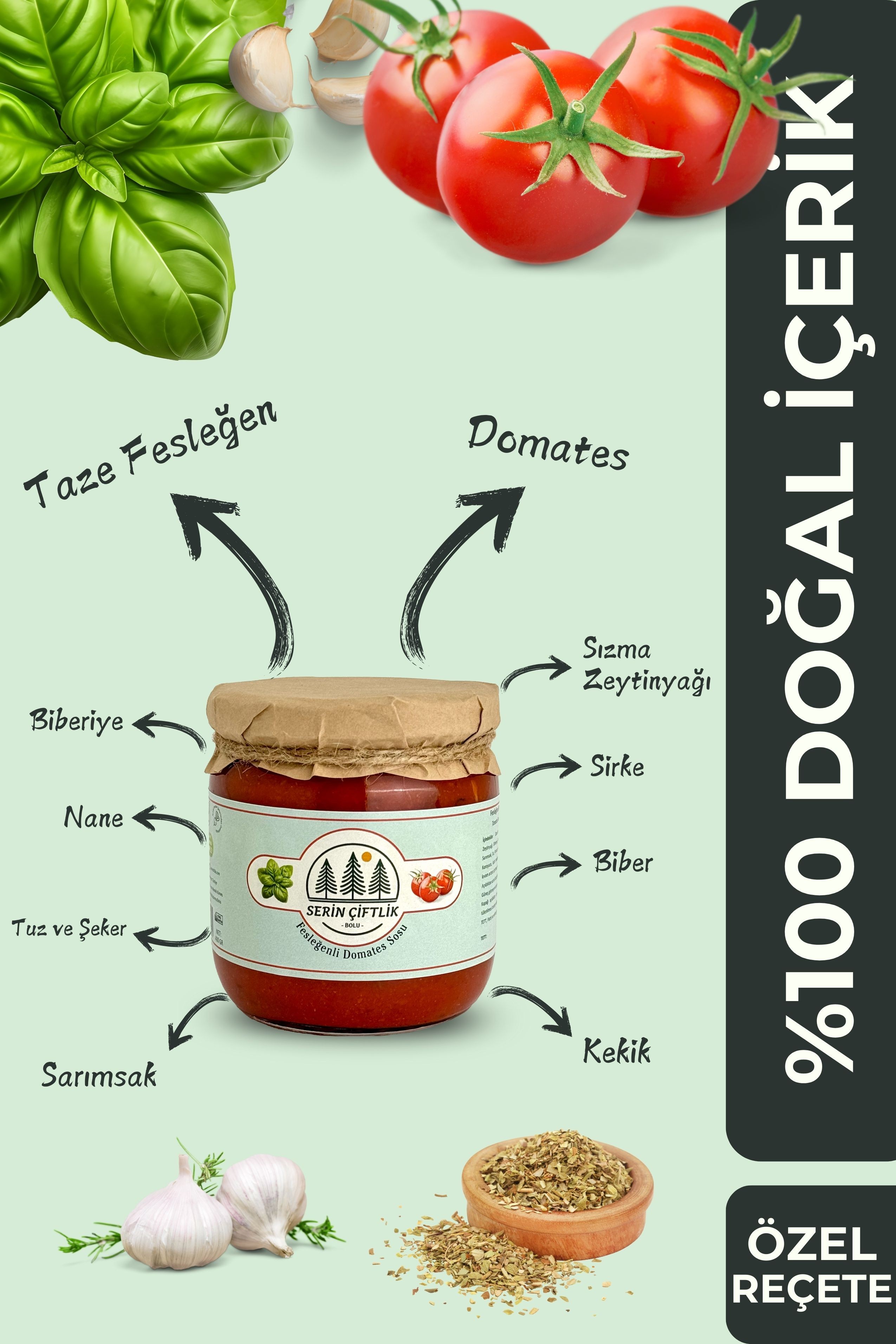 Fesleğenli Domates Sosu