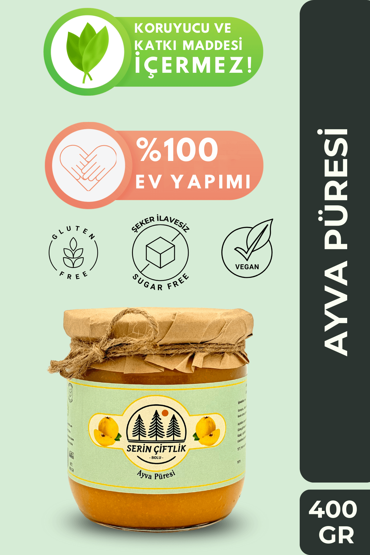 Ayva Püresi (Şeker İlavesiz) (400 gr)
