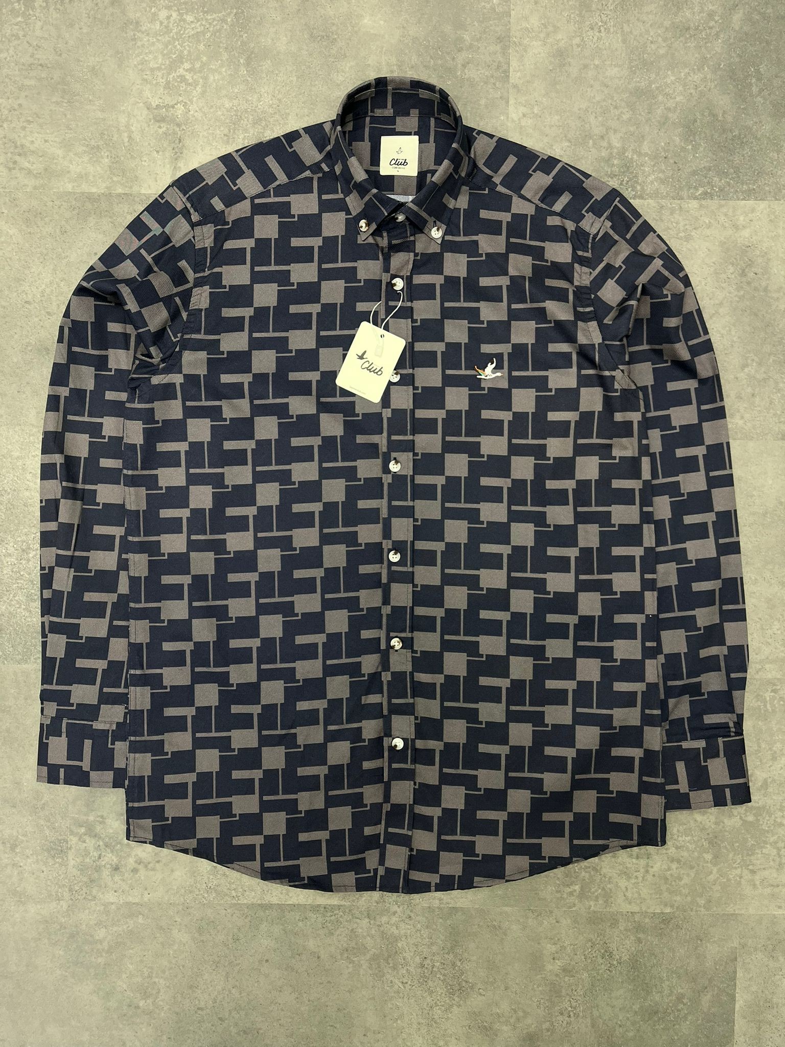 Yeni Sezon Oxford Kareli Desenli Black/Antrasit  Gömlek