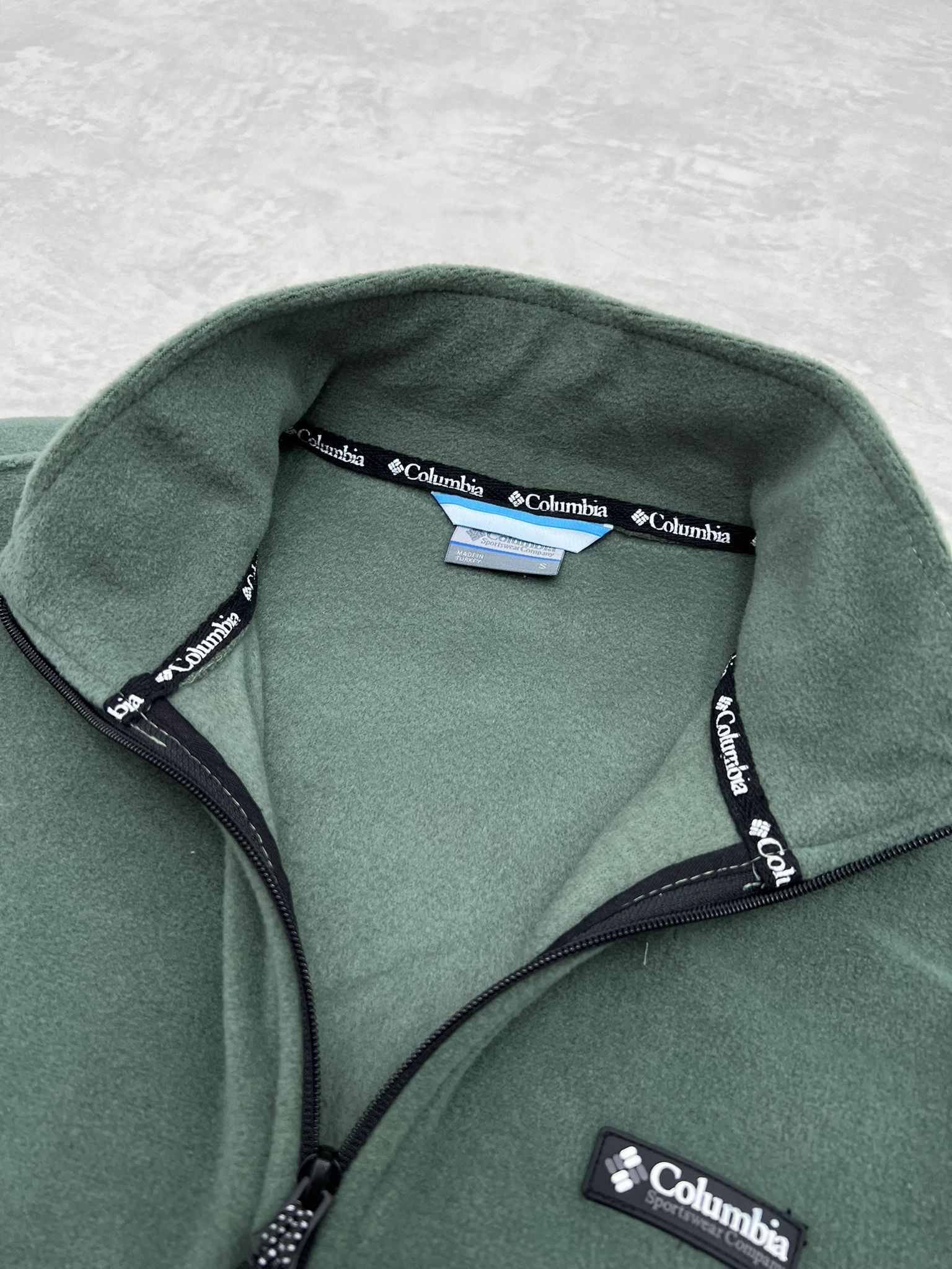 Tam Fermuarlı Classic Sportswear C. Haki Polar