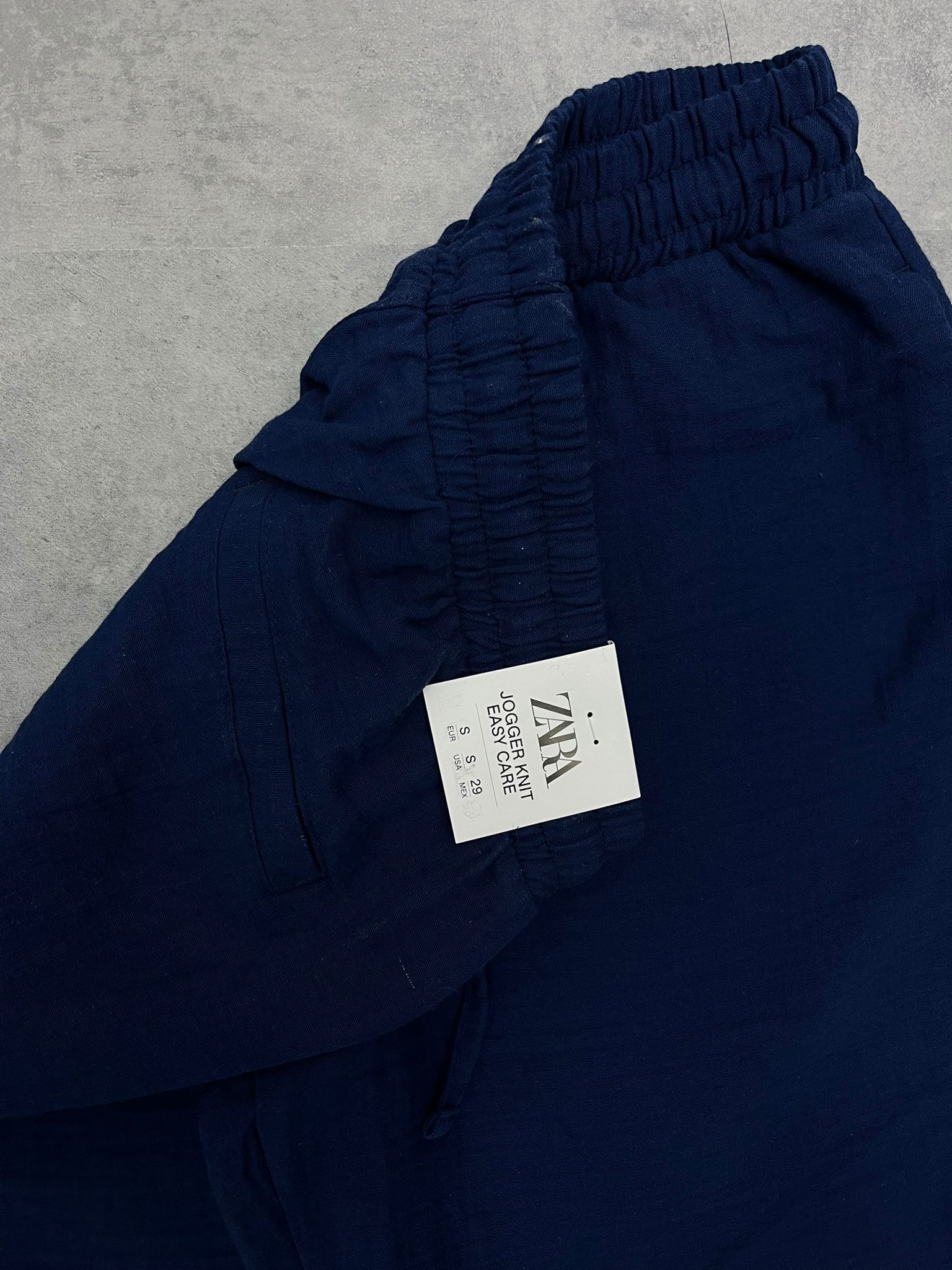 Yeni Sezon Keten Pamuk Rahat Navy Blue Pantalon