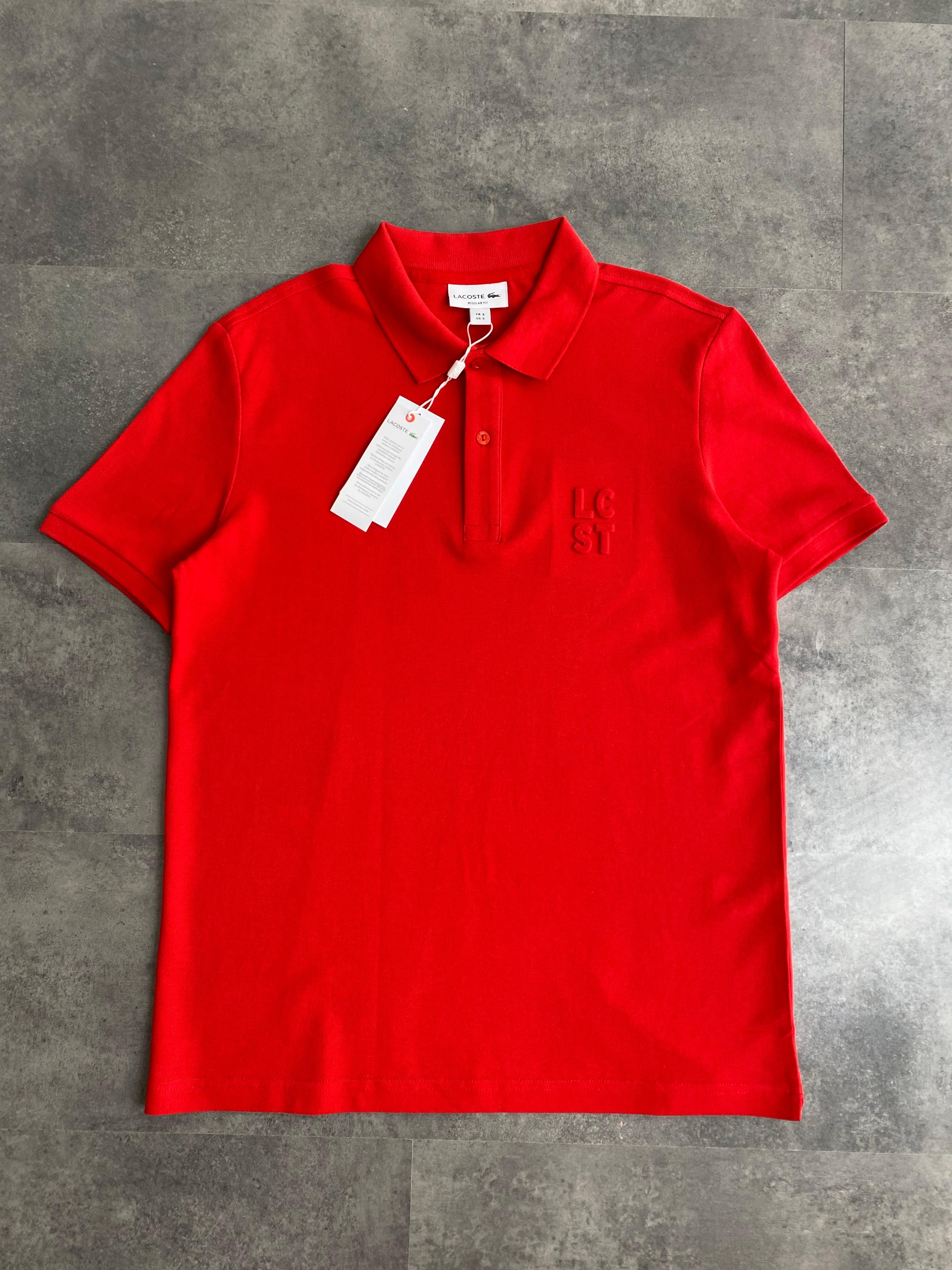 Yeni Sezon Embossed Logo Pamuk Pike Polo Yaka T-shirt - KIRMIZI