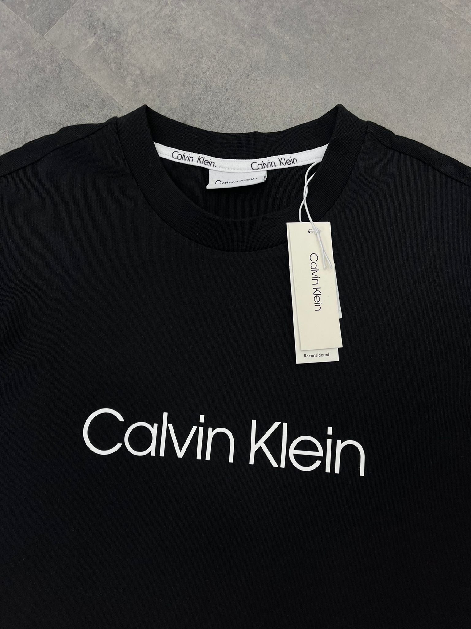 Yeni Sezon Kalın Kumaş Mid Icon Logo Black T-shirt