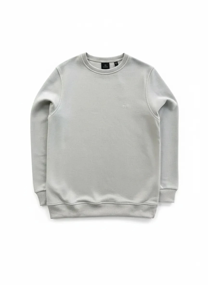 Yeni Sezon Basic Mini Logo Classic Sweatshirt - AÇIK GRİ