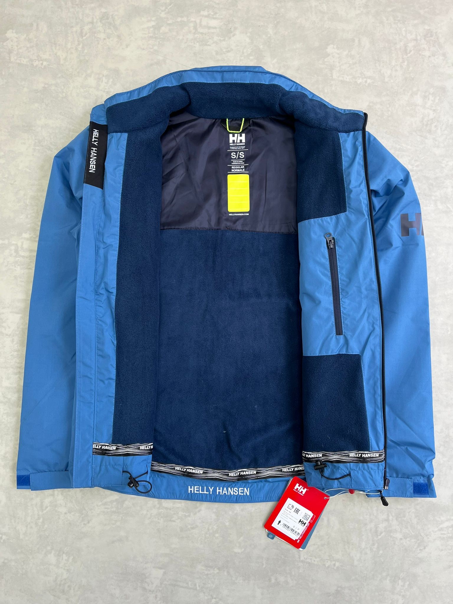 Su Ve Rüzgar Geçirmez İçi Polarlı Crew Ceket Blue Mont