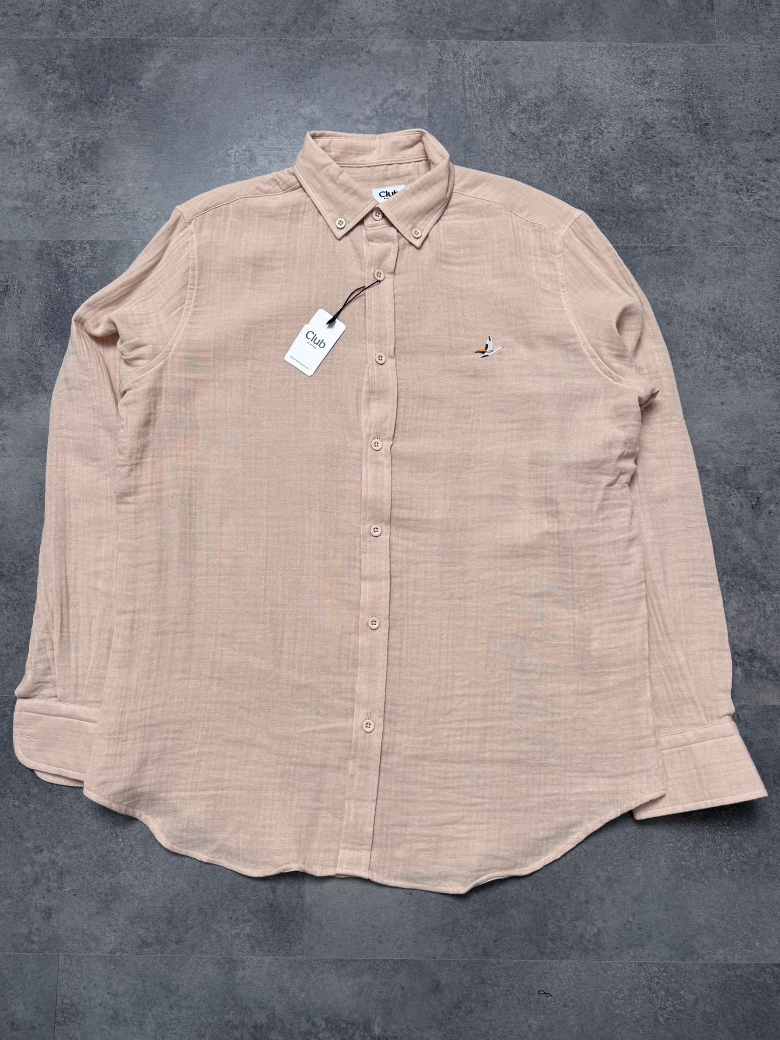 Yeni Sezon Classic Casual Basic Müslin Gömlek - BEJ