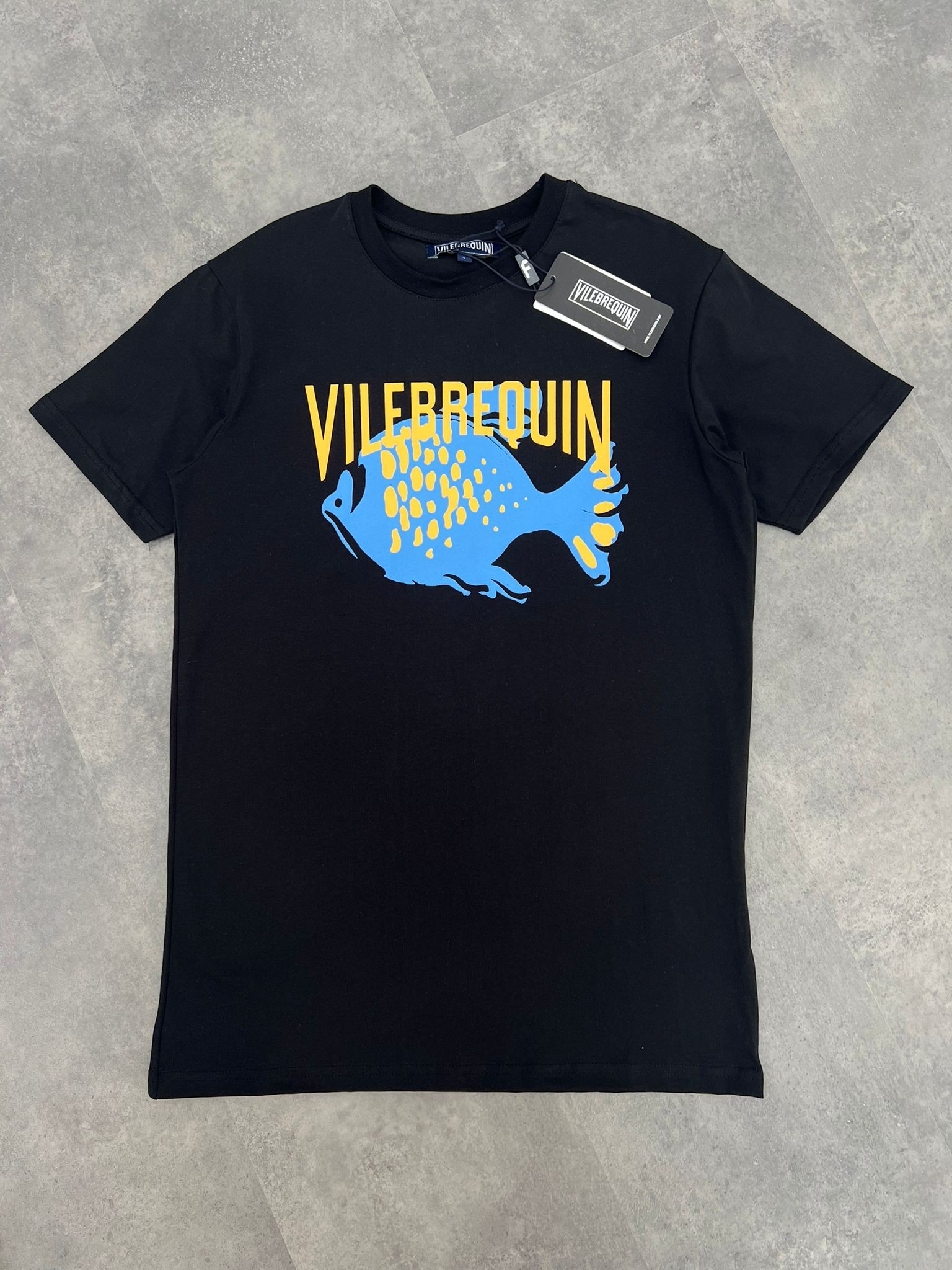 Yeni sezon Print Fish Ocean Black T-shirt